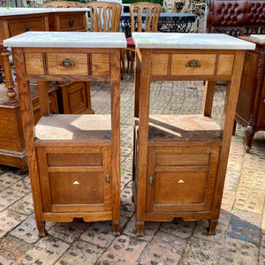 Bedside Pedestals with Marble Top - SOLD