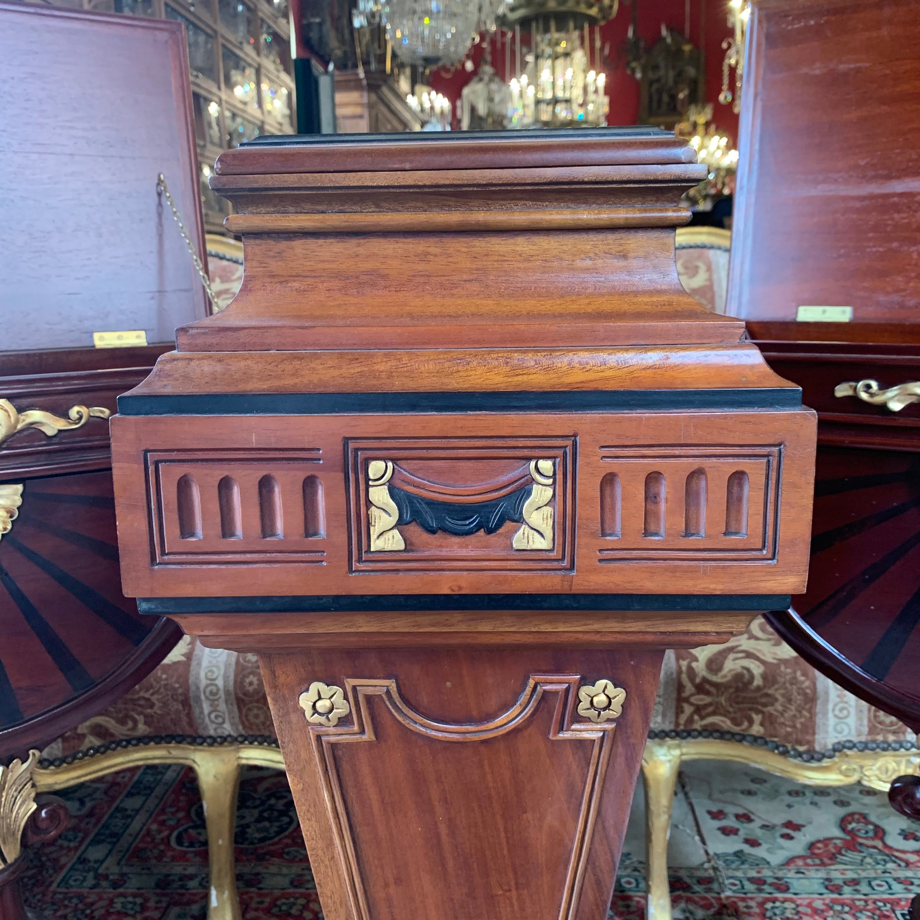 A Set of Antique Mahogany Jewellery Display Pedestals