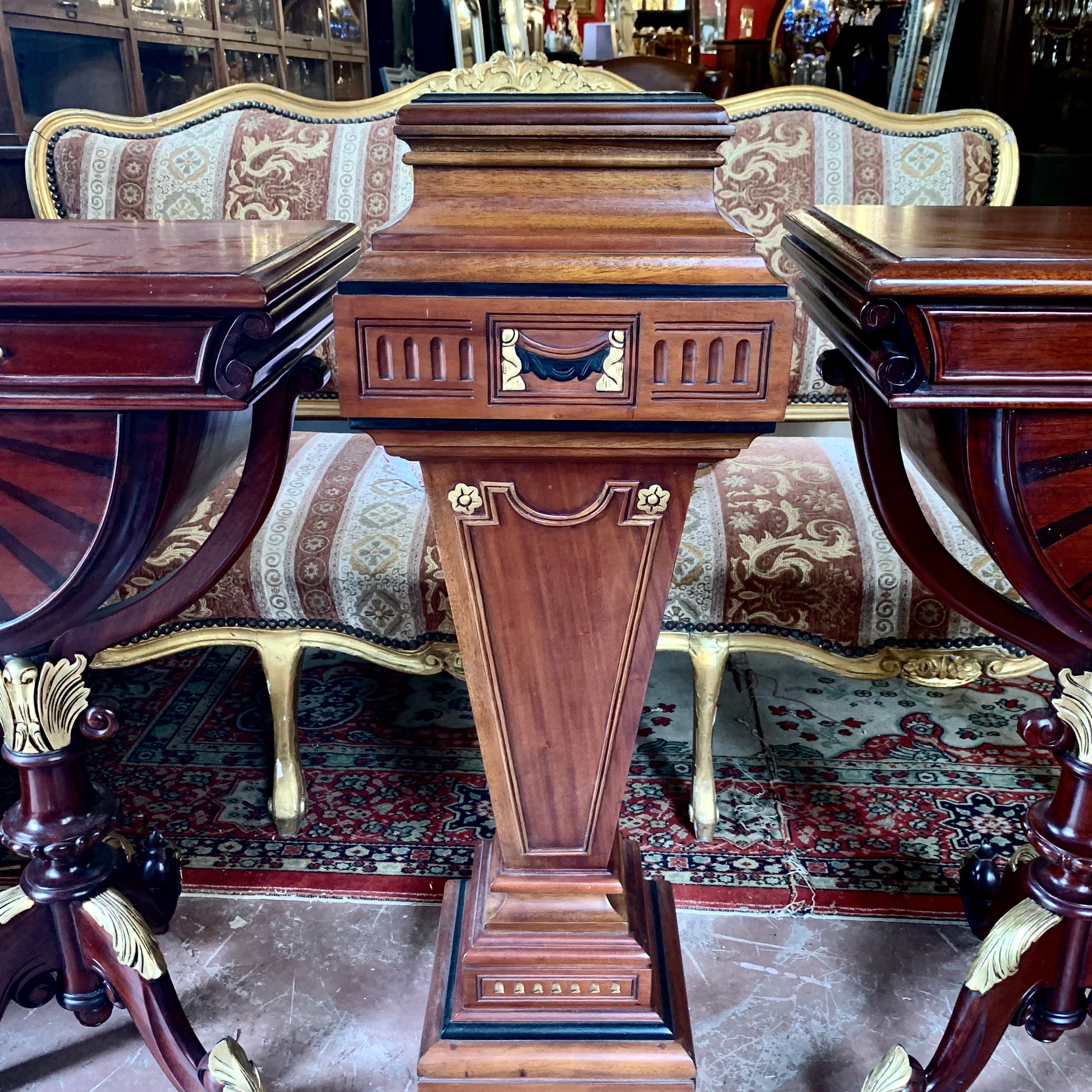 A Set of Antique Mahogany Jewellery Display Pedestals