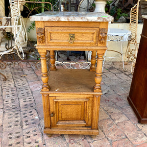 Beautiful Antique Single French Oak Bedside Pedestal - SOLD