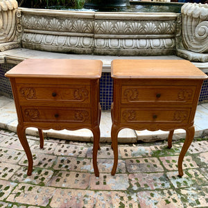 Pair of Antique Oak Bedside Pedestals