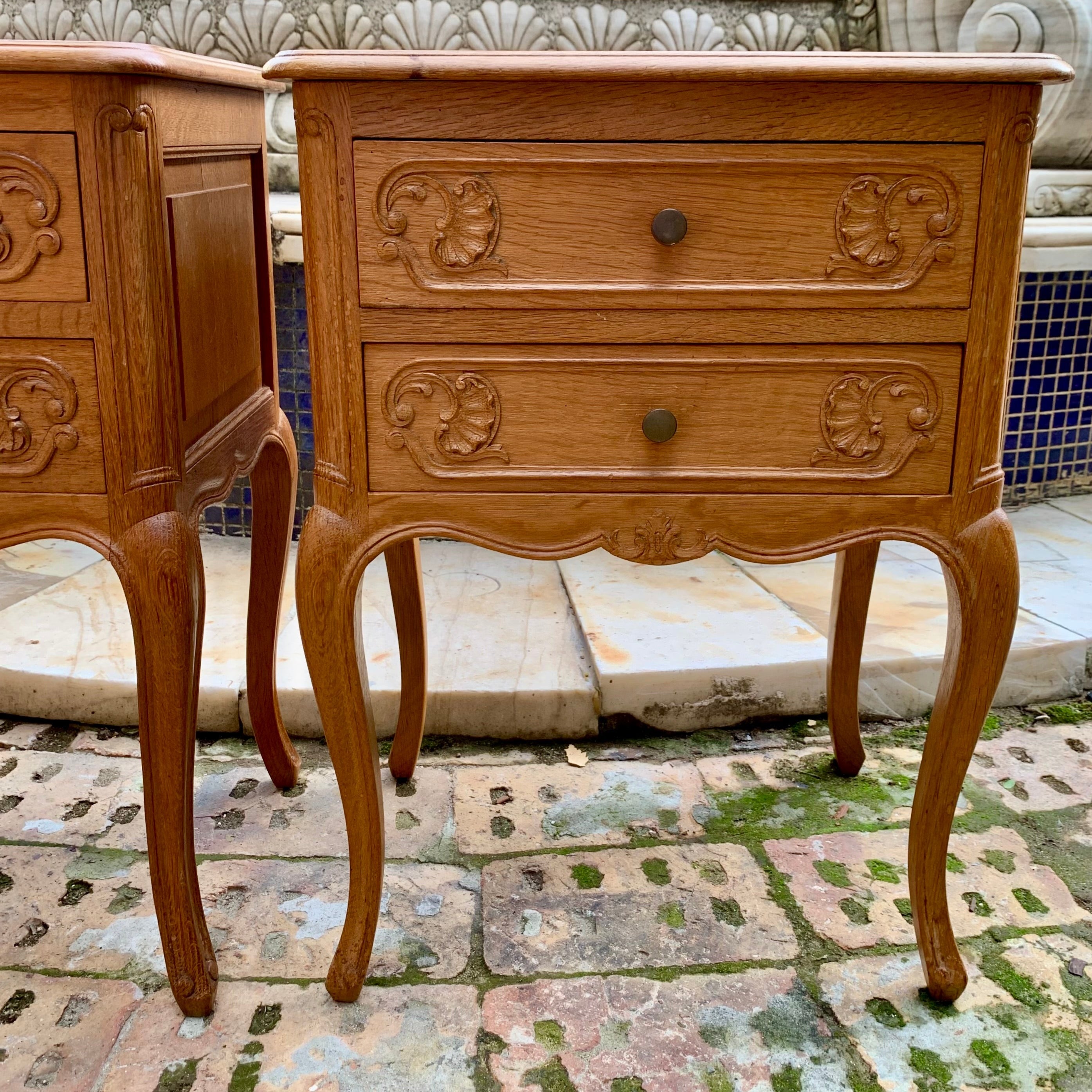 Pair of Antique Oak Bedside Pedestals