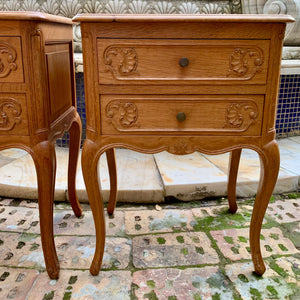 Pair of Antique Oak Bedside Pedestals