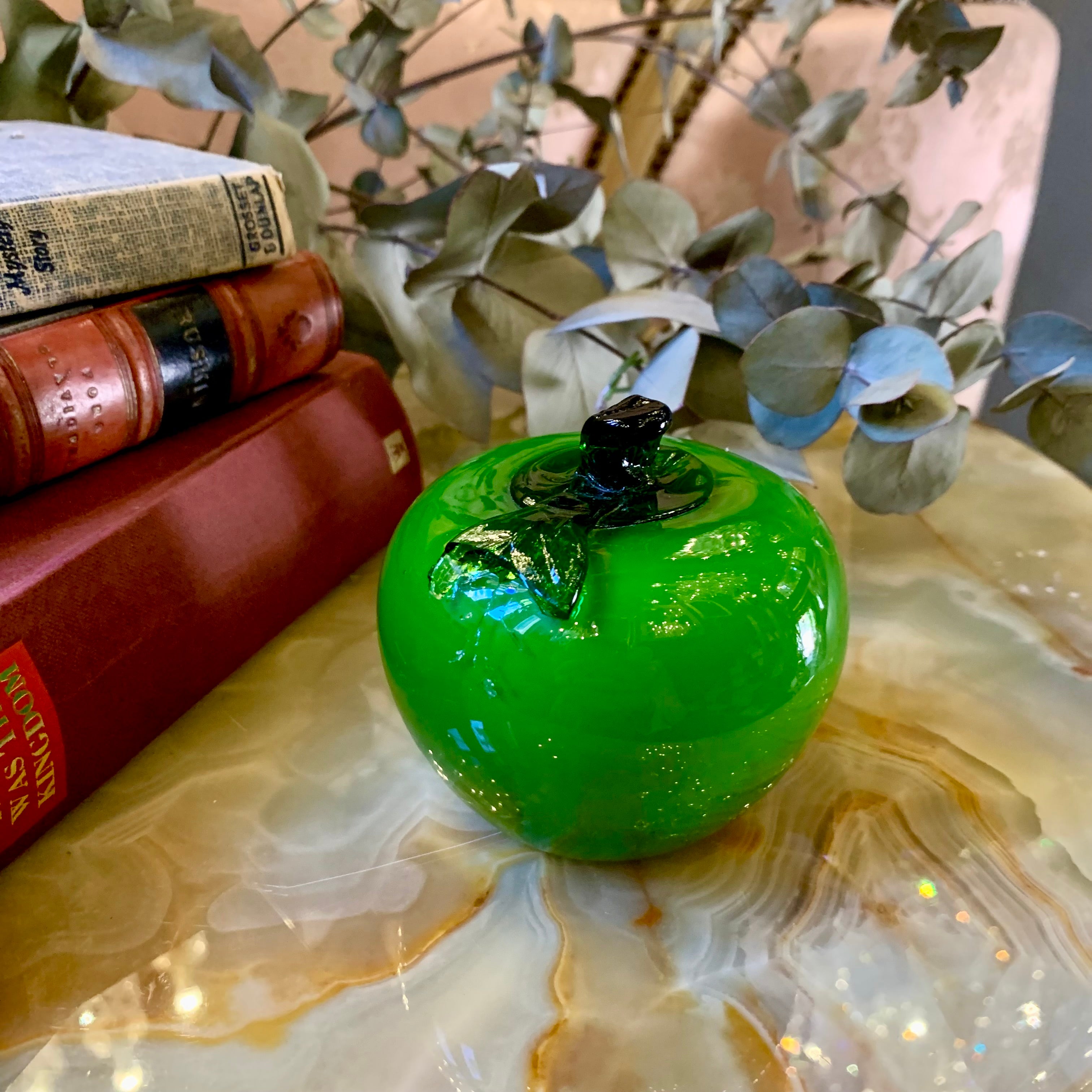 Pair of Green Apple and Pear Murano Ornament