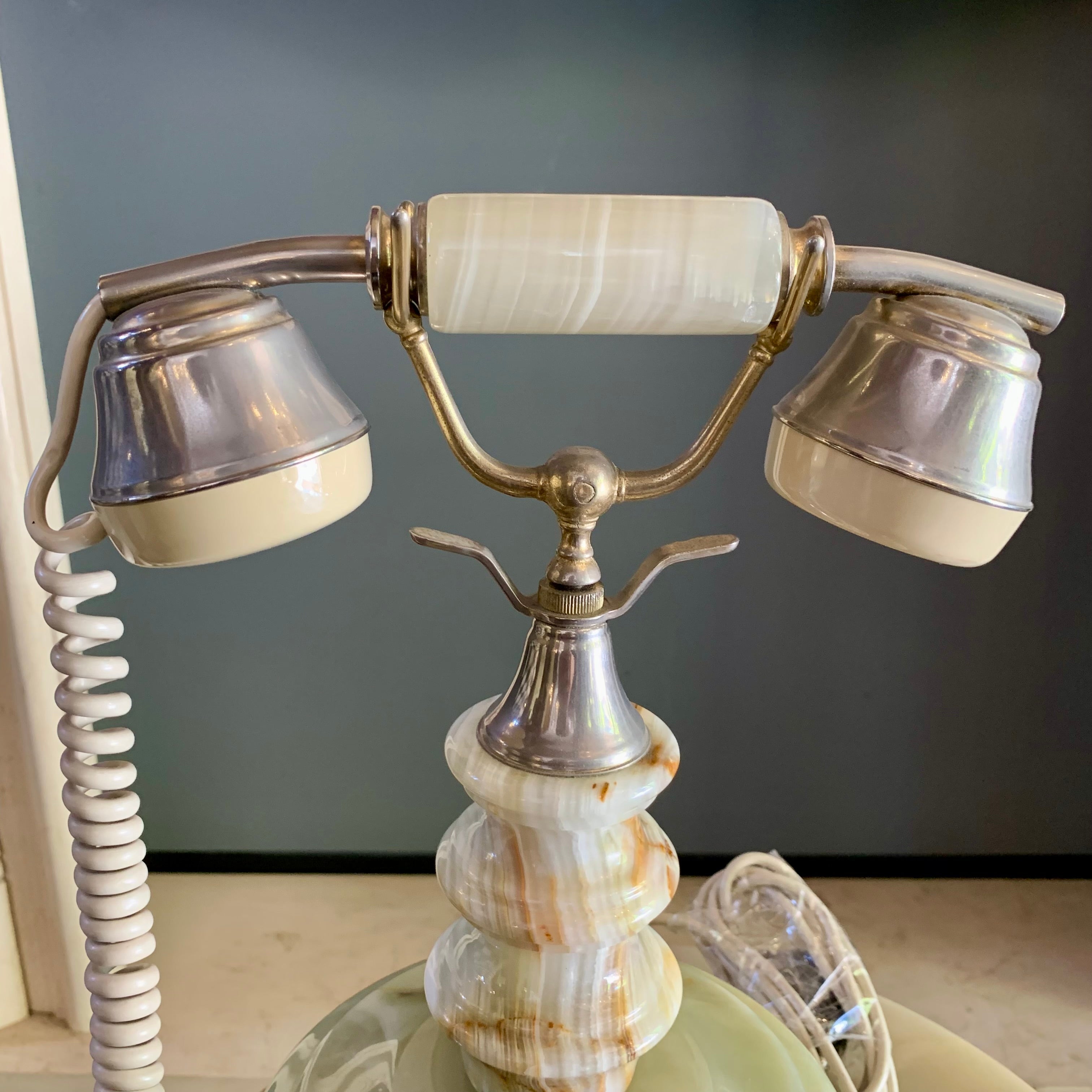 Vintage Italian Onyx Rotary Telephone