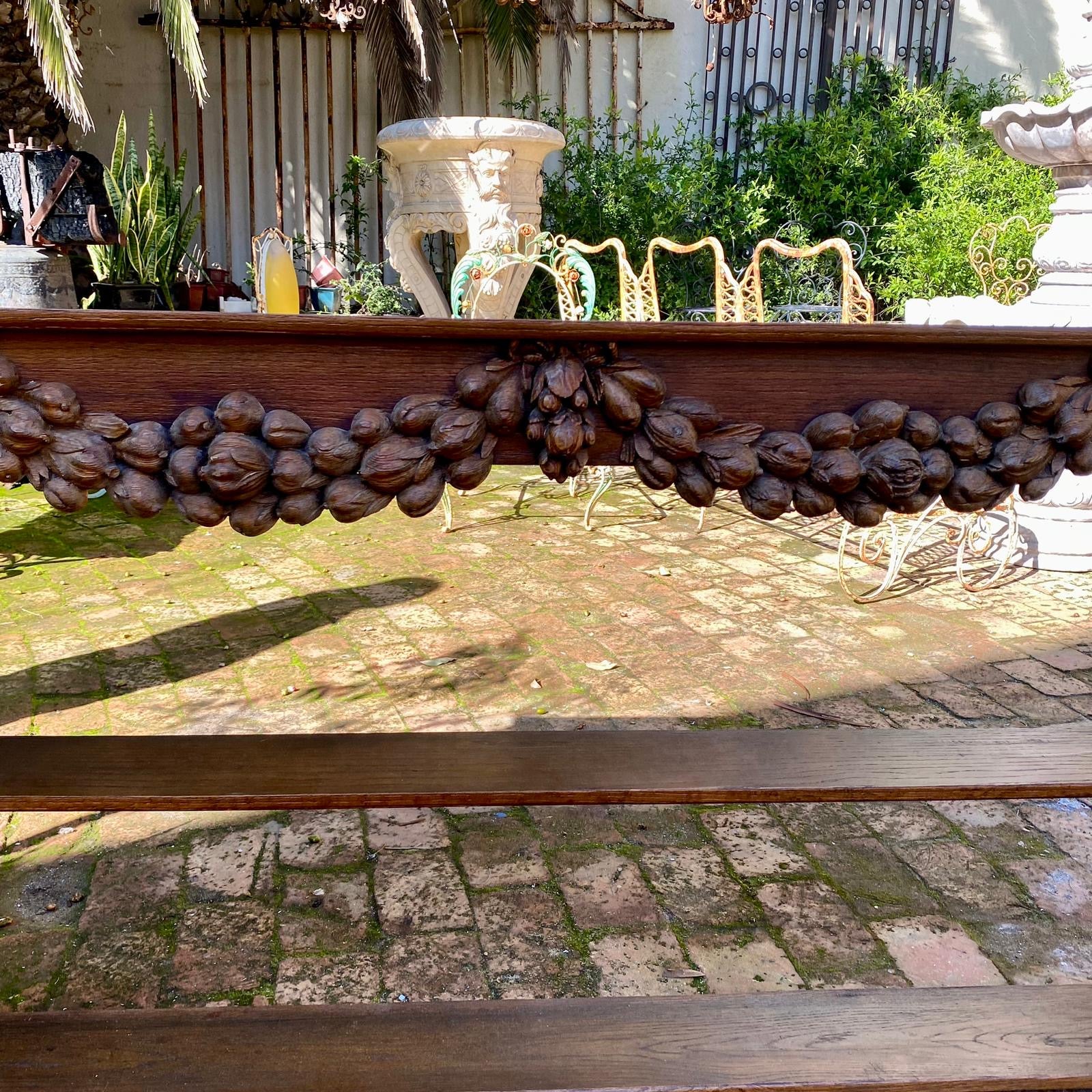 Antique French Oak Shelf with Carved Vines - SOLD