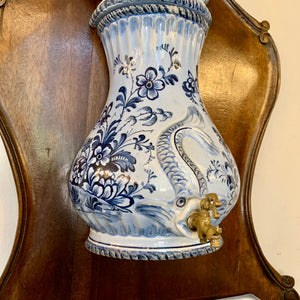 Antique Delft Porcelain Font