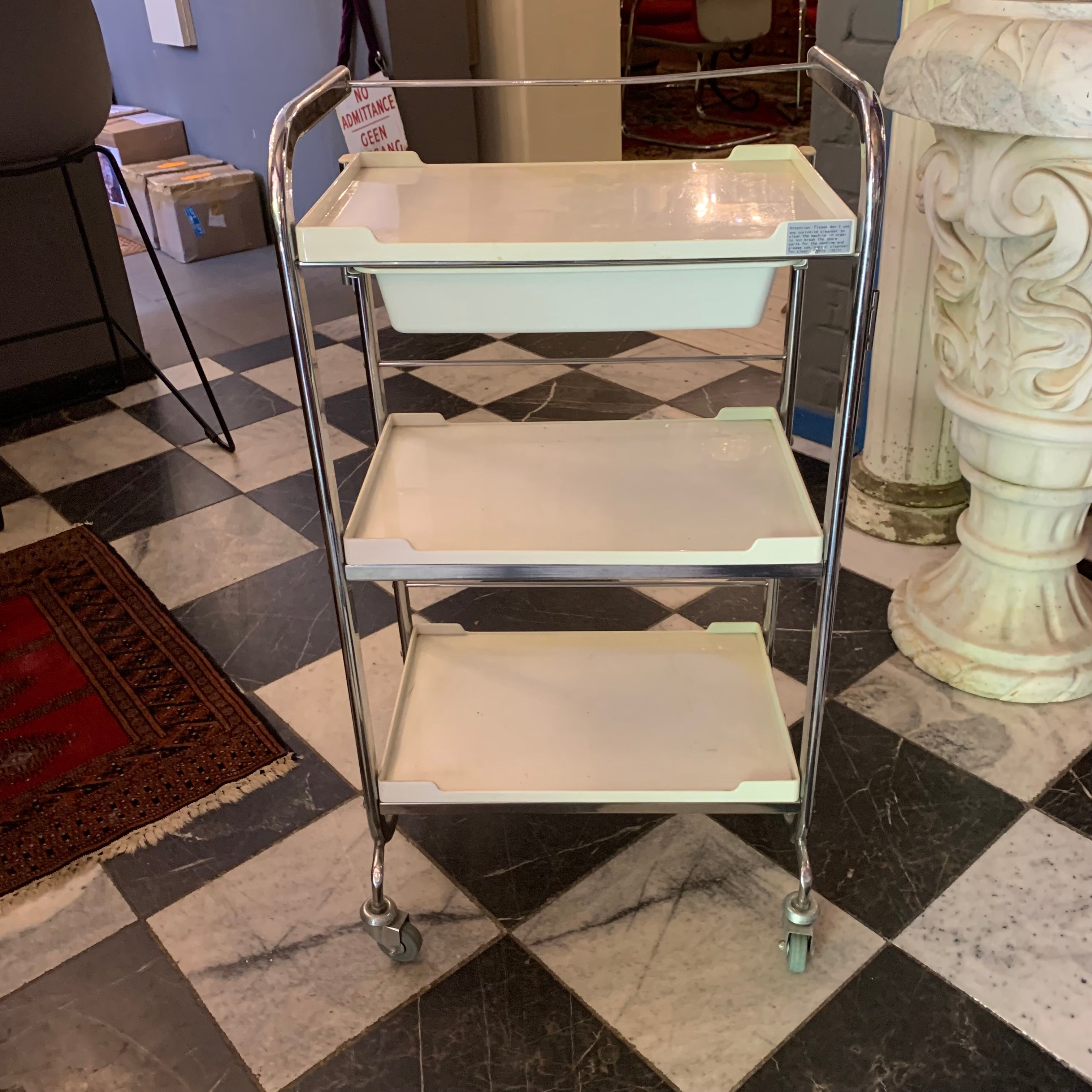 White Vintage Medical Trolley