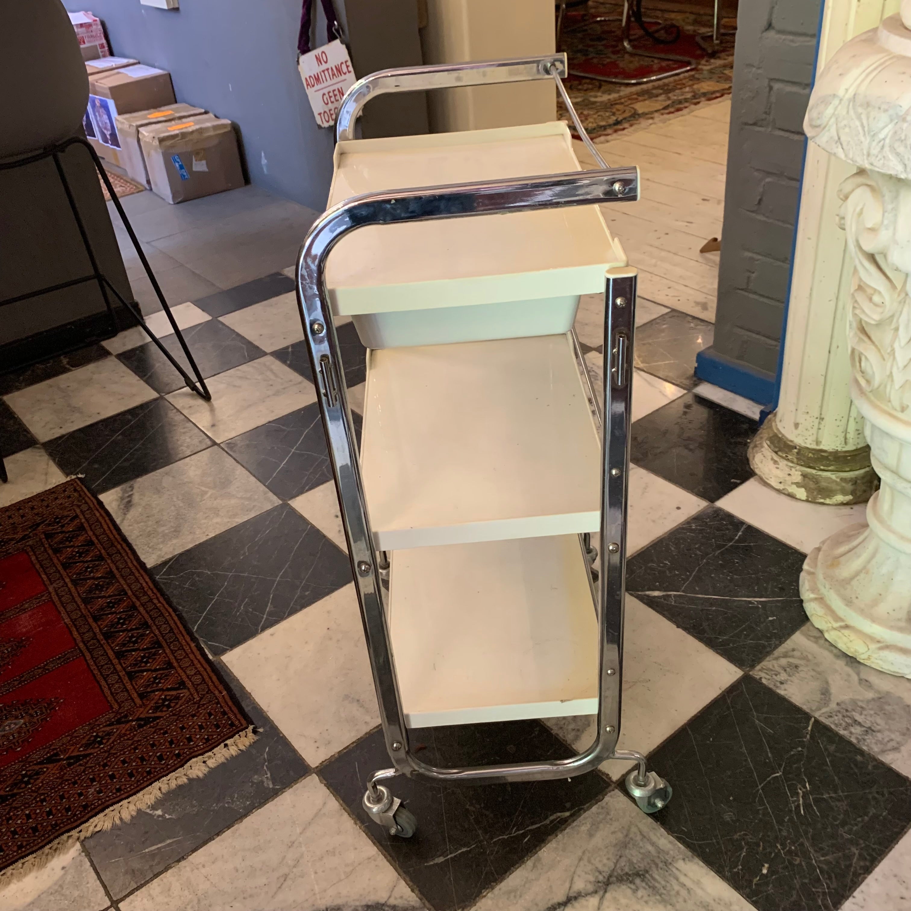 White Vintage Medical Trolley