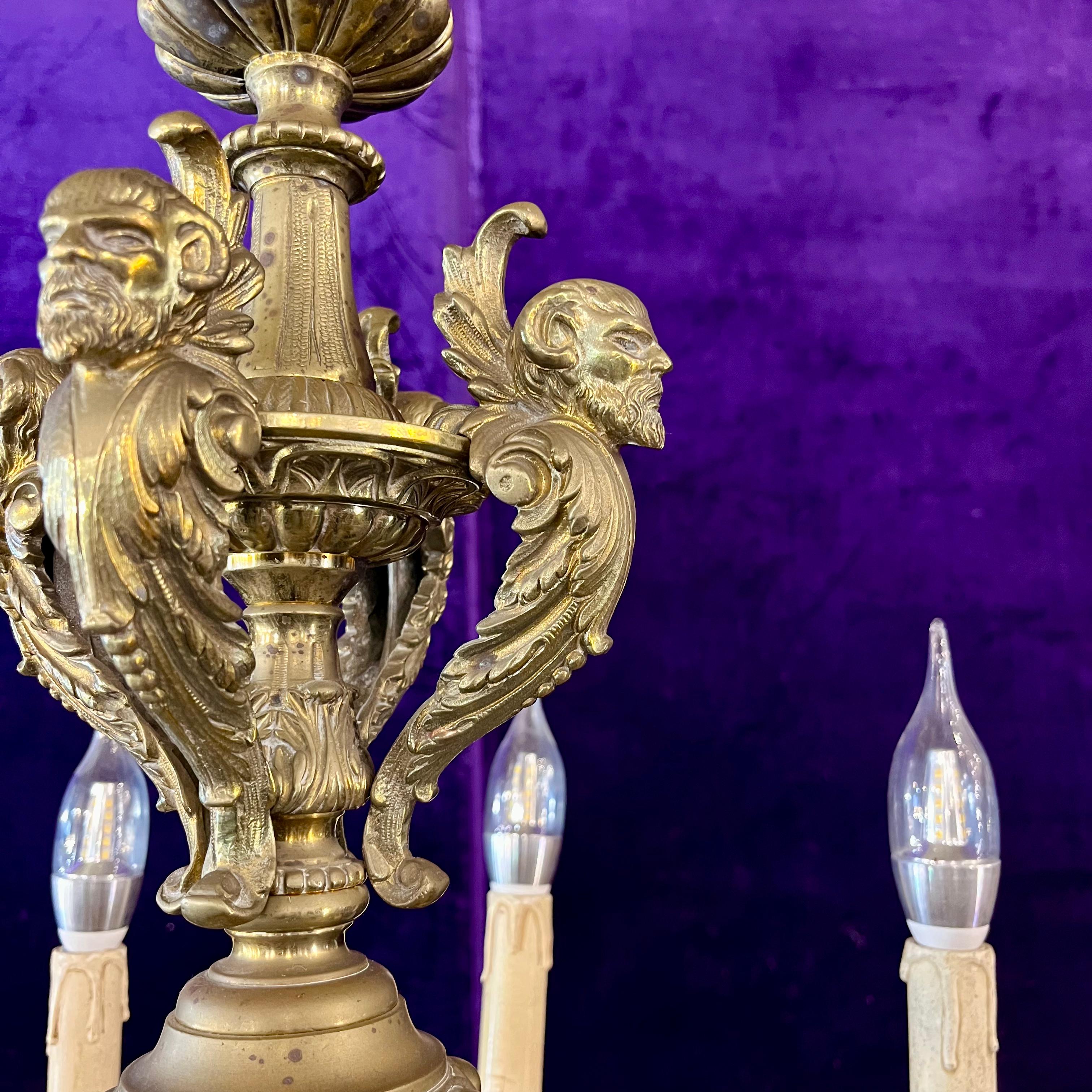 Mazarine Gilt Brass & Crystal Chandelier, c. 1900