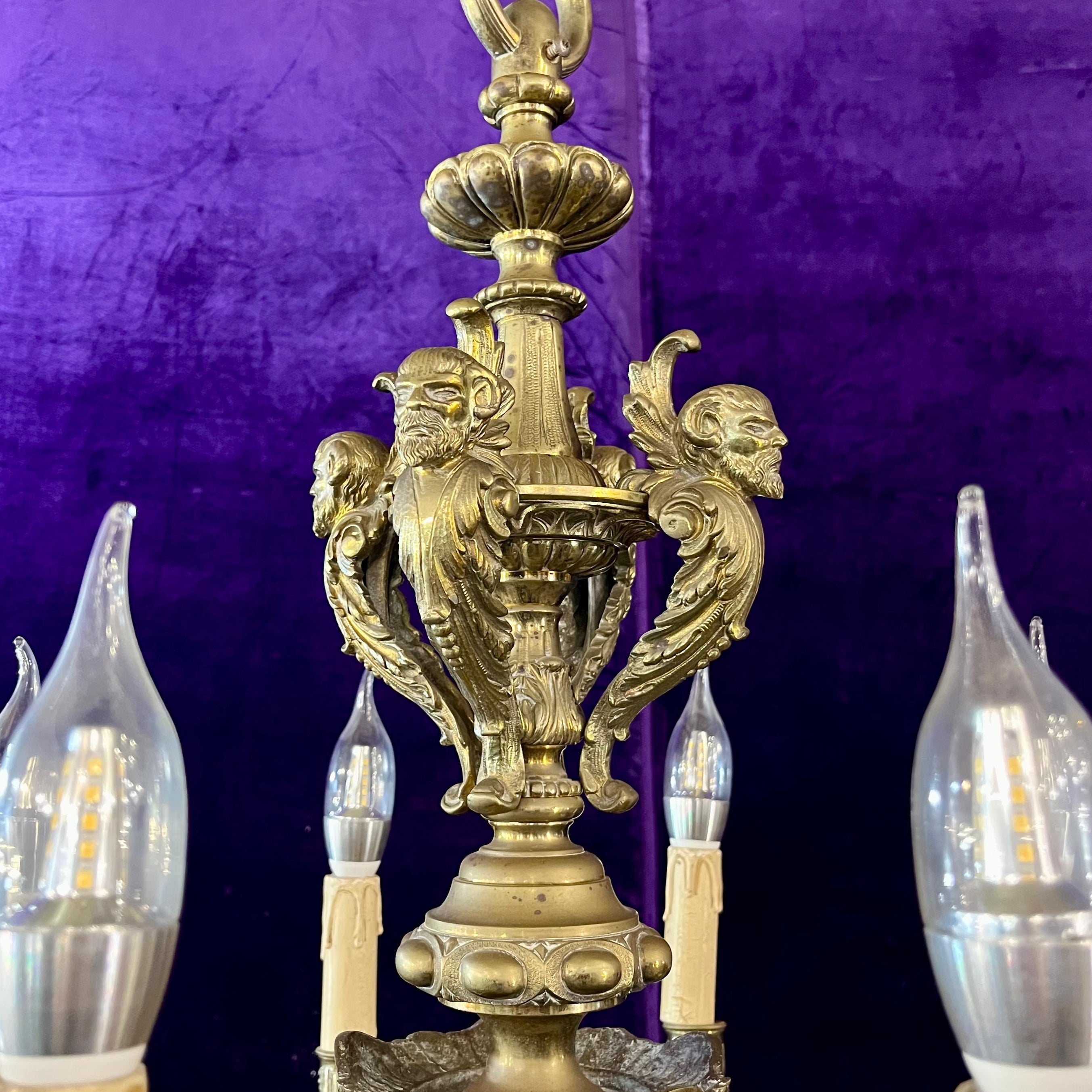 Mazarine Gilt Brass & Crystal Chandelier, c. 1900