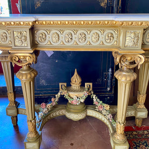 Beautiful Antique Gilt Console with Marble Top