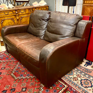 Stunning Art Deco Deep Chocolate Leather Sofas