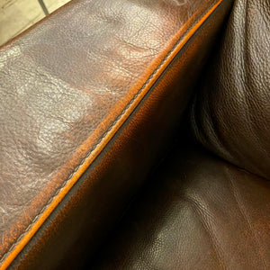 Stunning Art Deco Deep Chocolate Leather Sofas