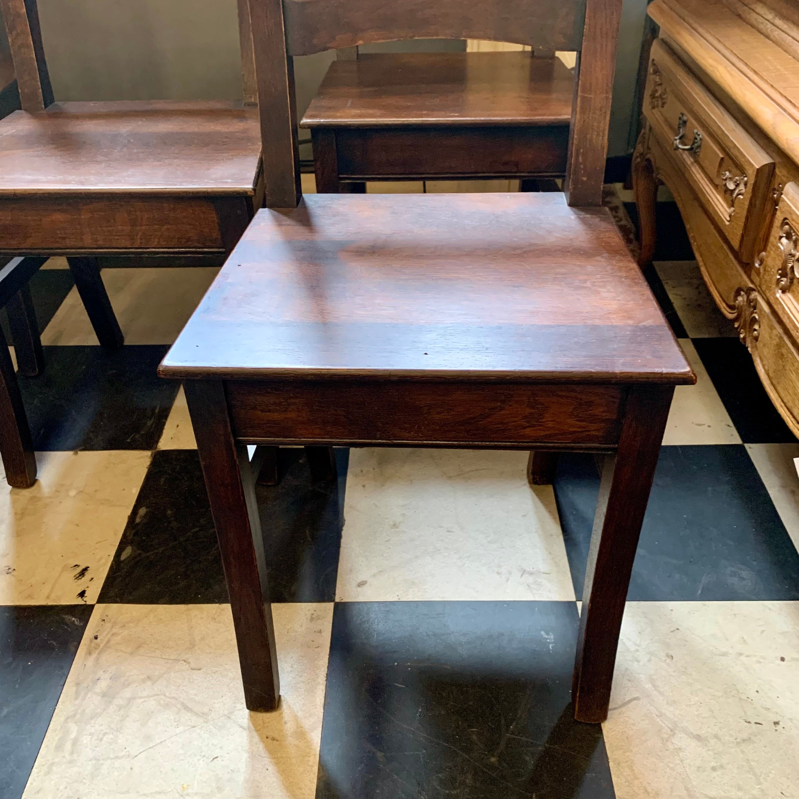 Beautiful Antique French Oak Dining Chairs - SOLD