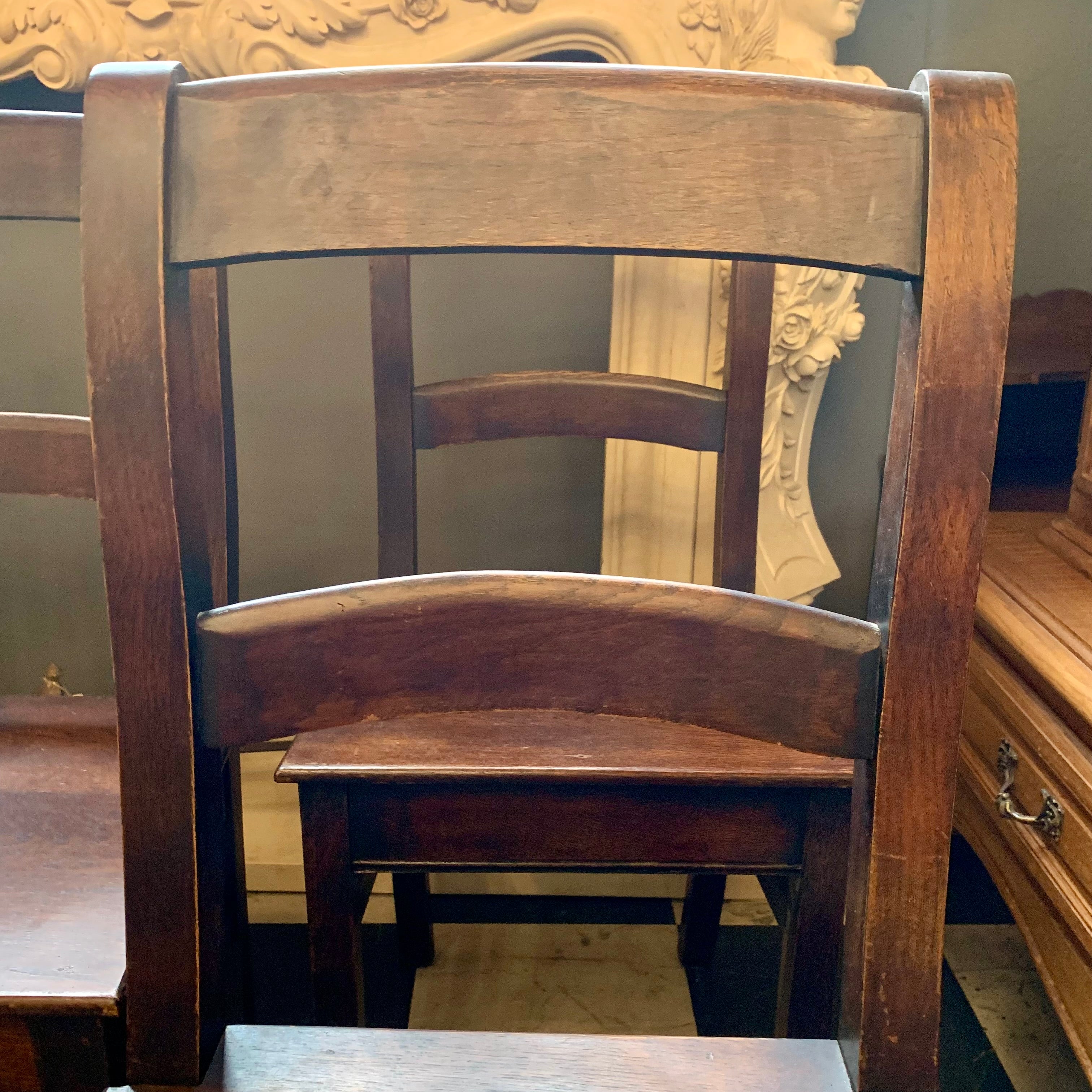 Beautiful Antique French Oak Dining Chairs - SOLD