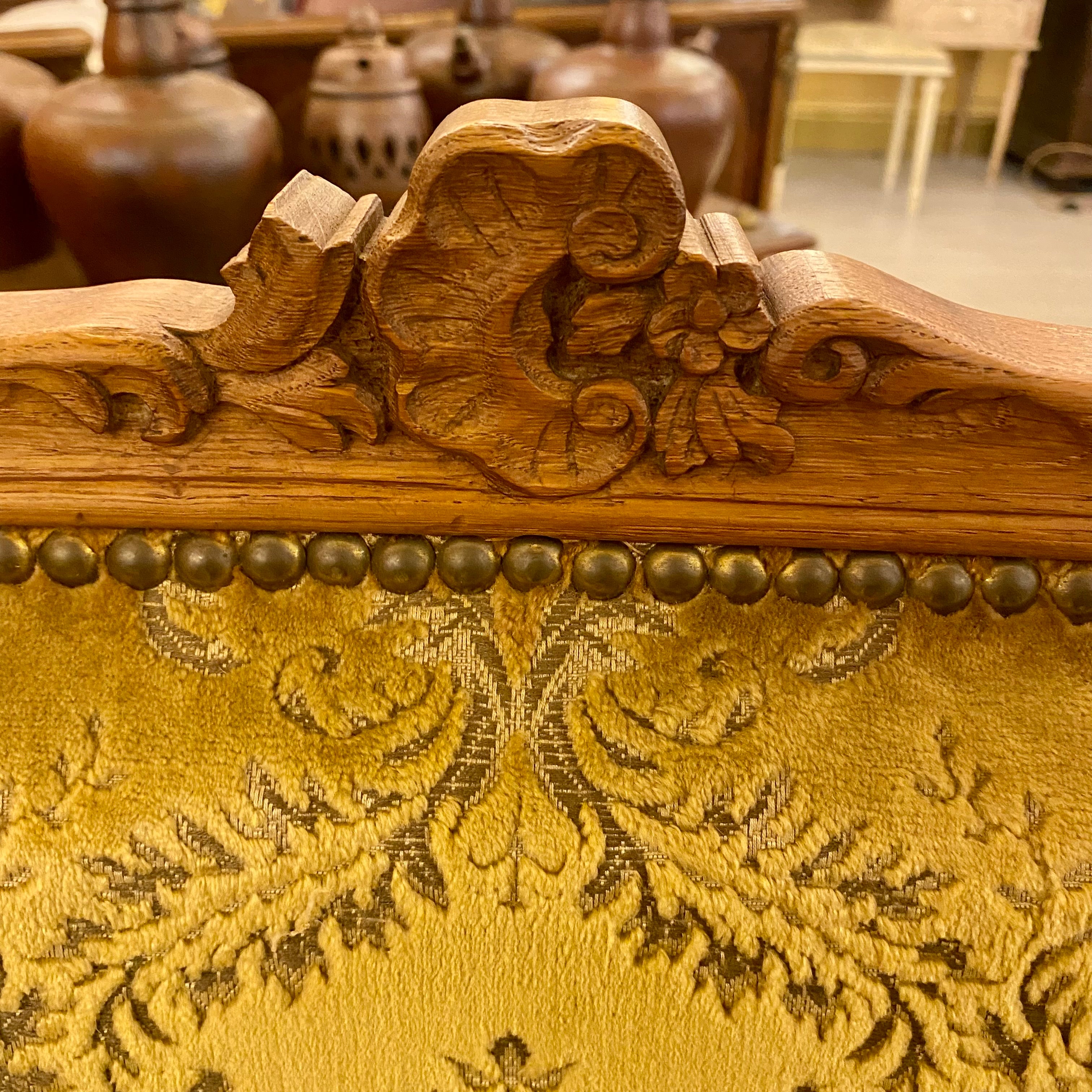 French Oak Upholstered Sofa