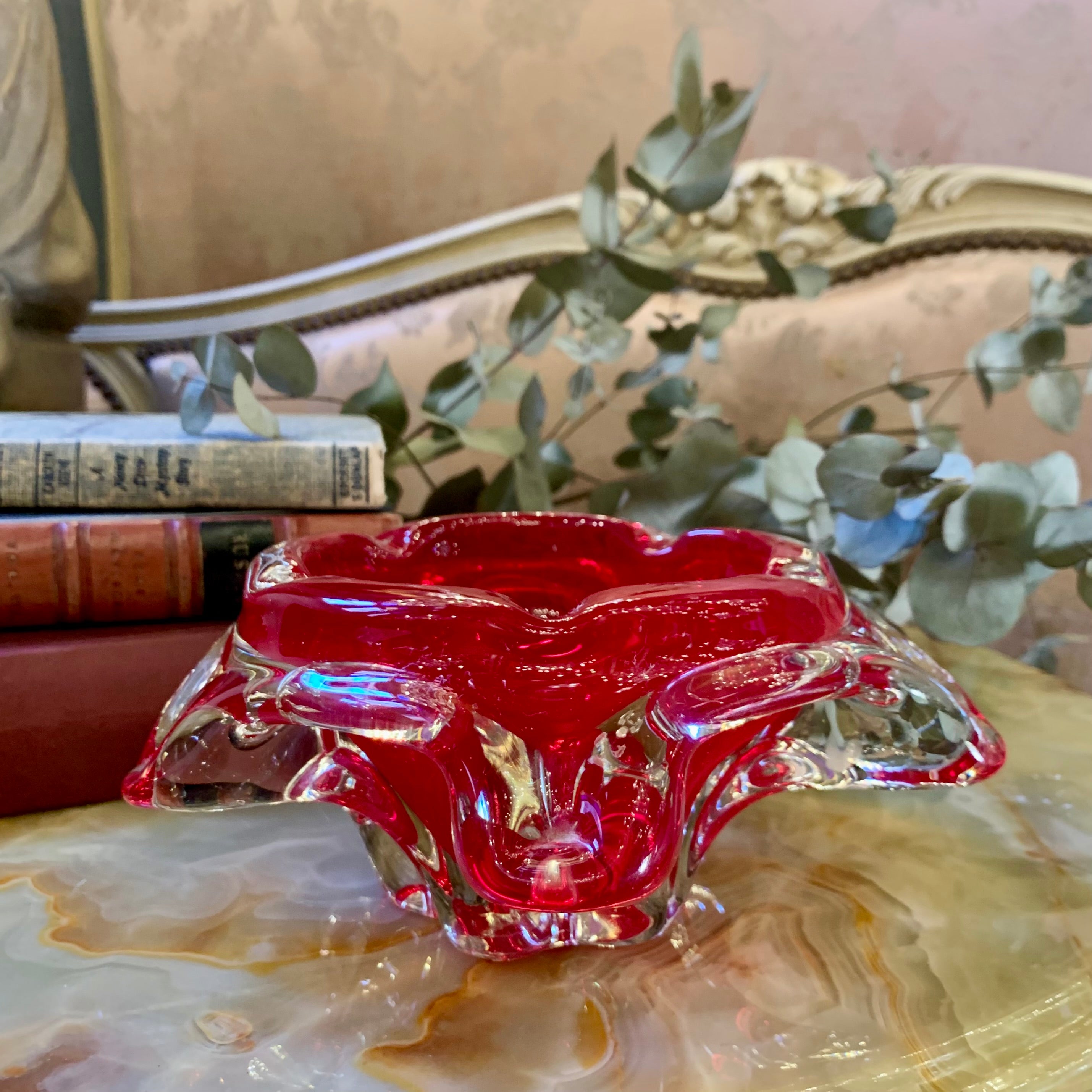 Stunning Red Murano Dish