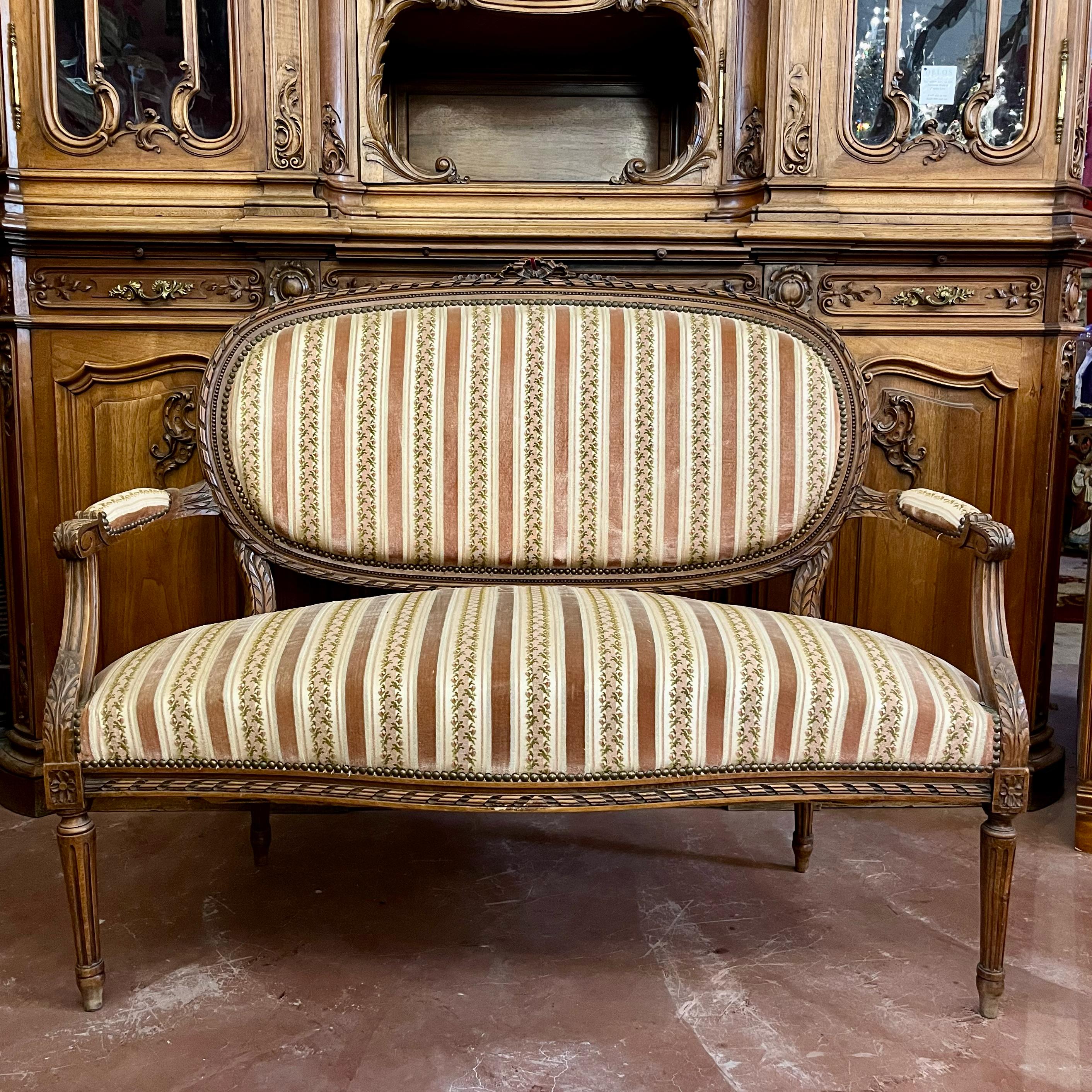 Antique Louis 16th Oak Bench