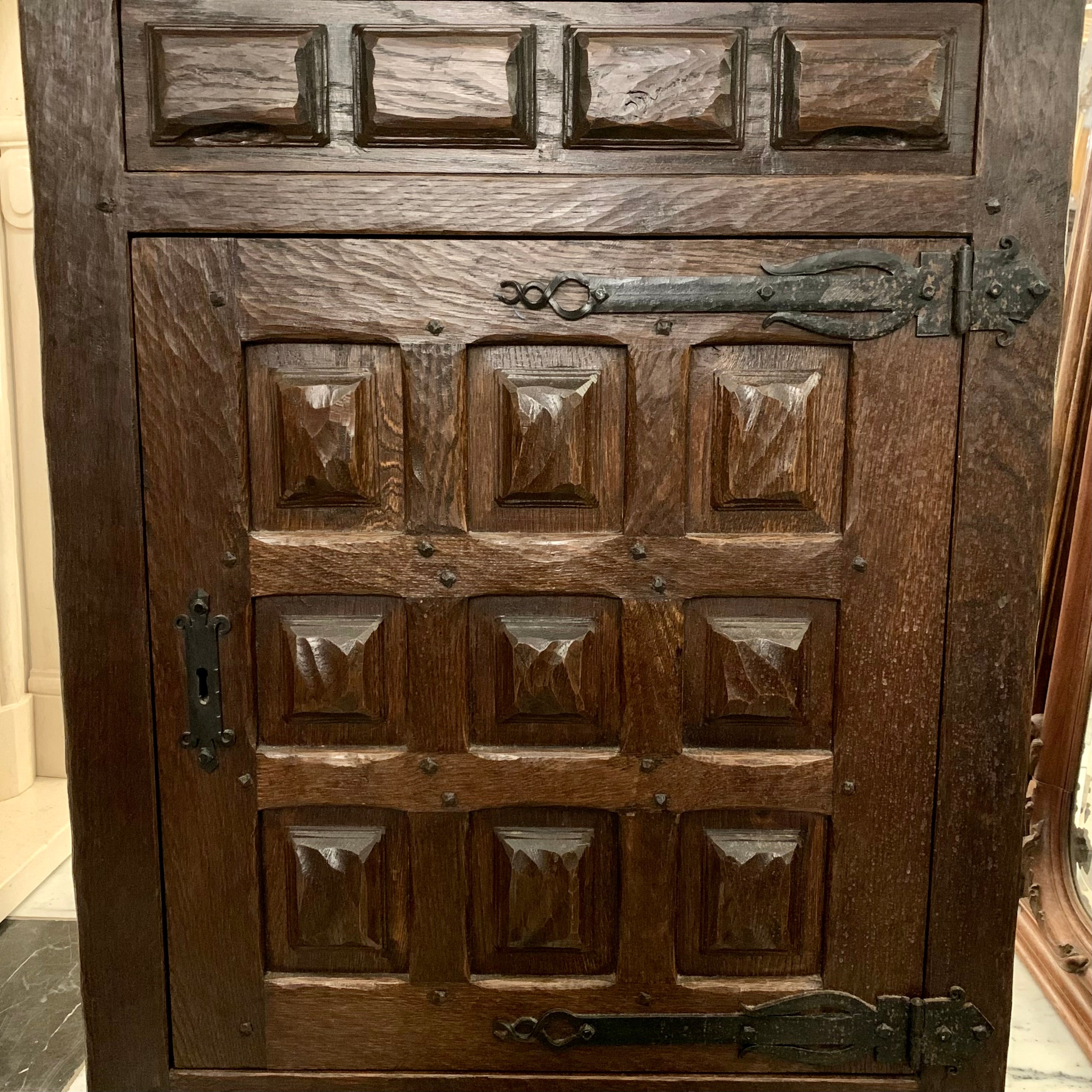 Smaller Antique Oak Spanish Cabinet