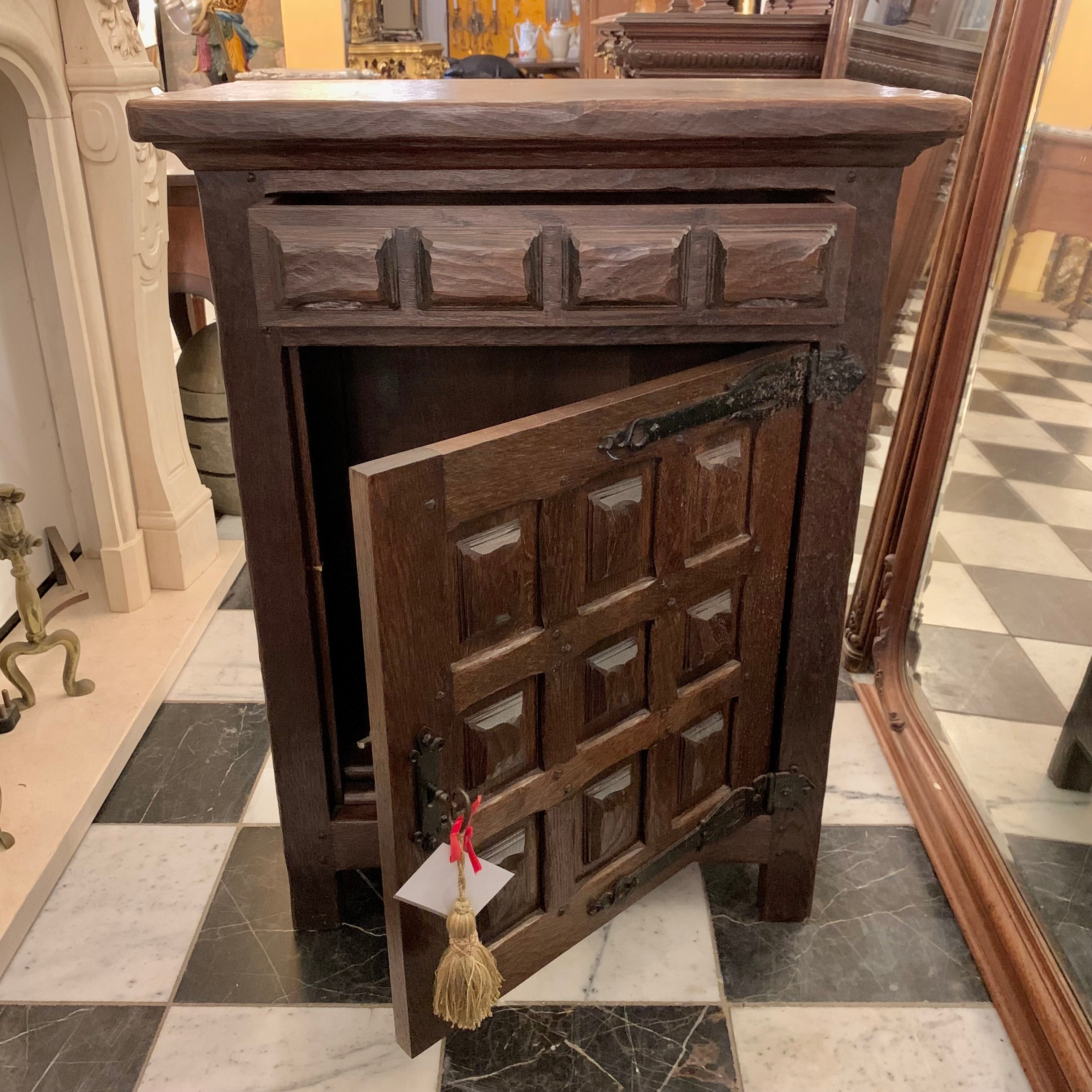 Smaller Antique Oak Spanish Cabinet