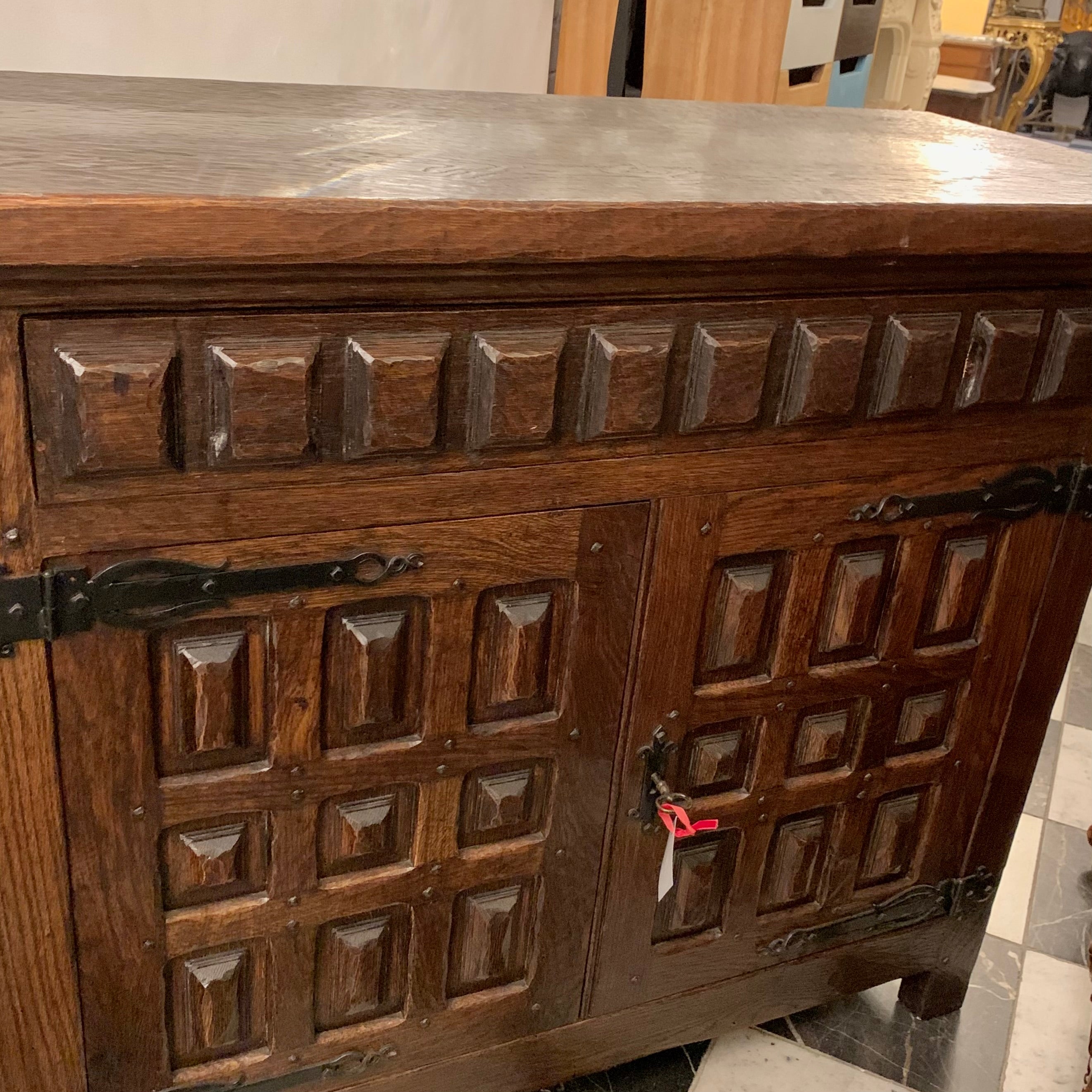 Larger Antique Oak Spanish Cabinet