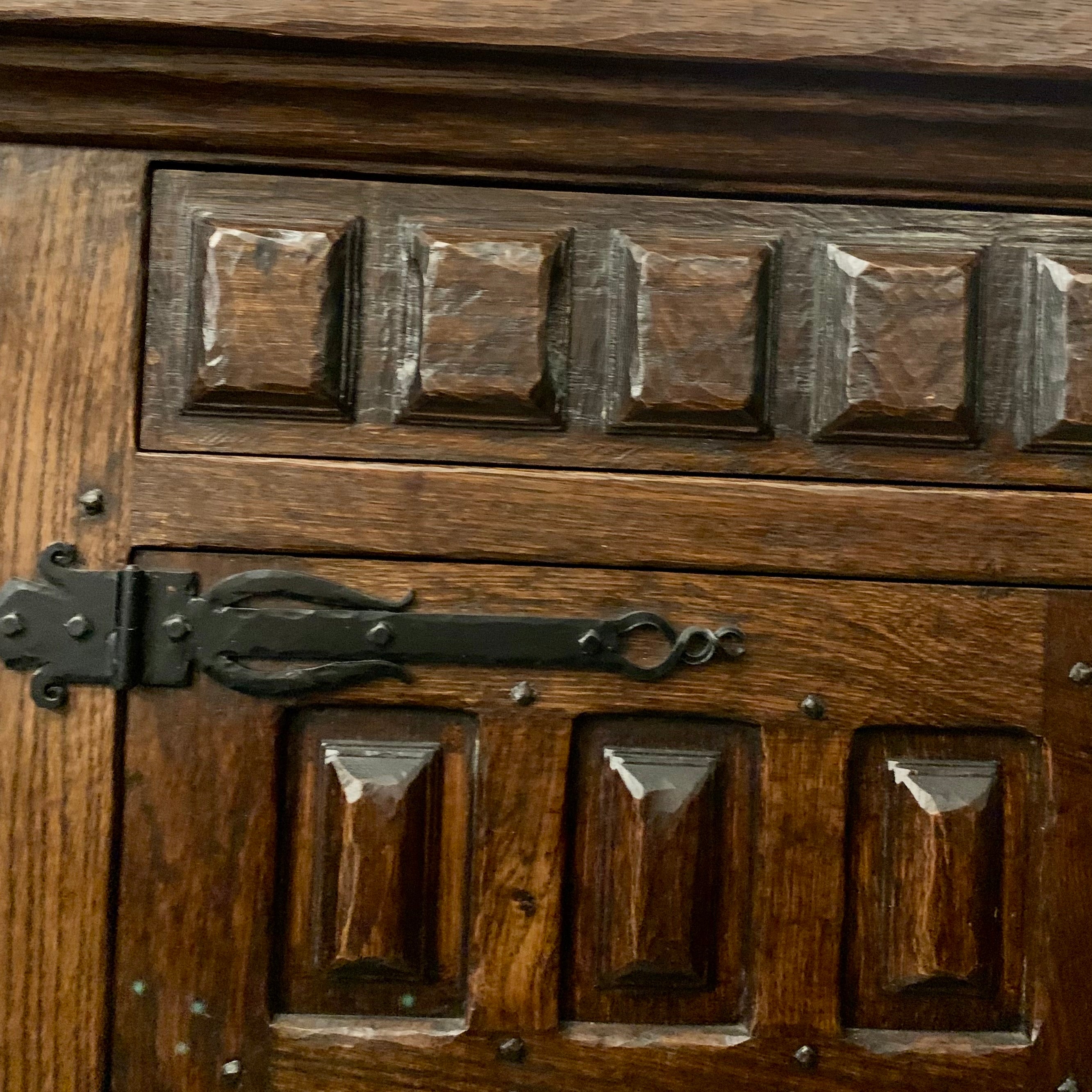 Larger Antique Oak Spanish Cabinet