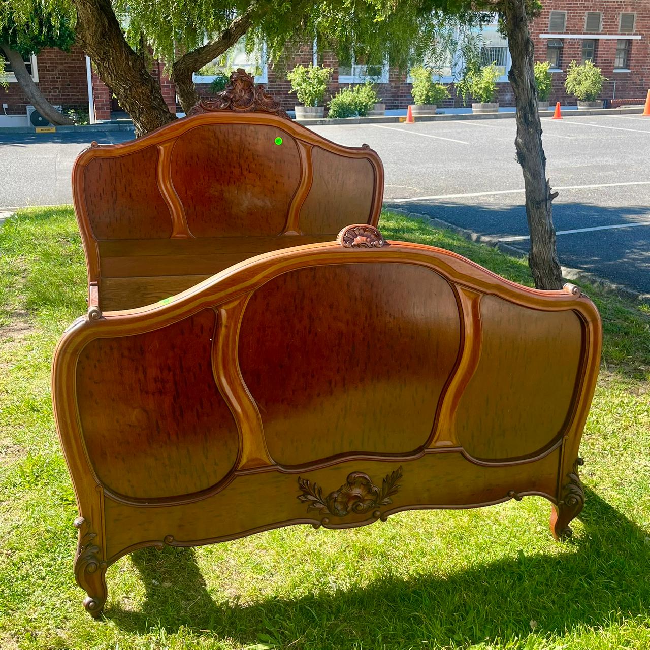 Stunning Flame Mahogany Double Bed Frame