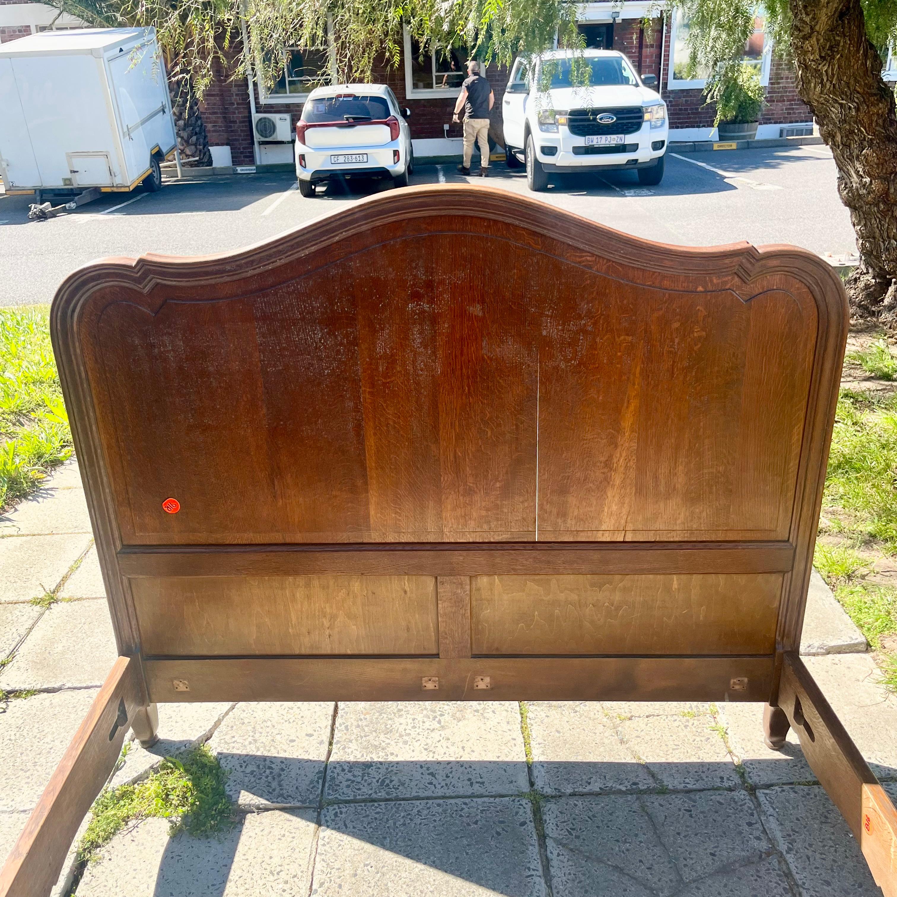 Antique Mahogany Dark Wood Double Bed Frame