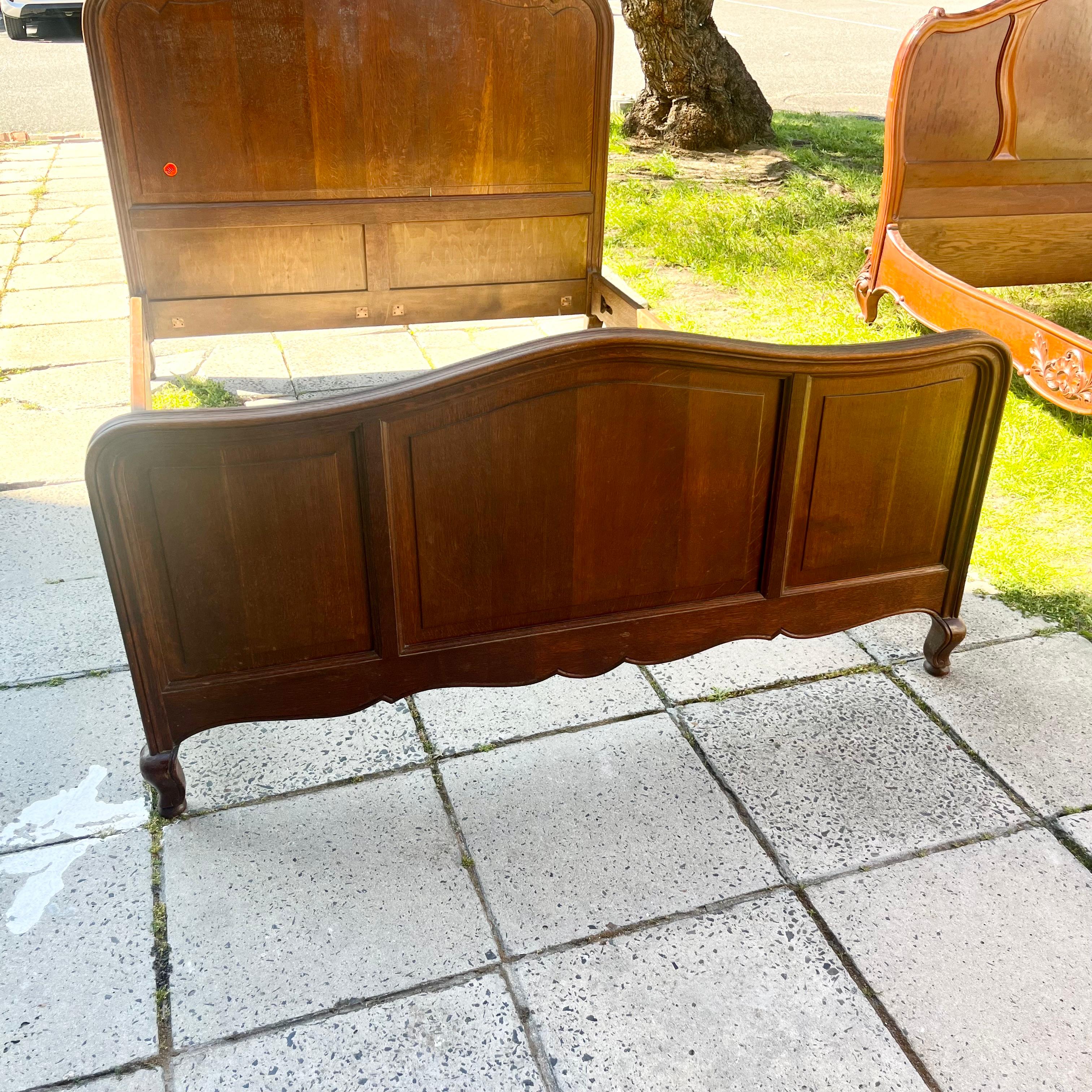 Antique Mahogany Dark Wood Double Bed Frame