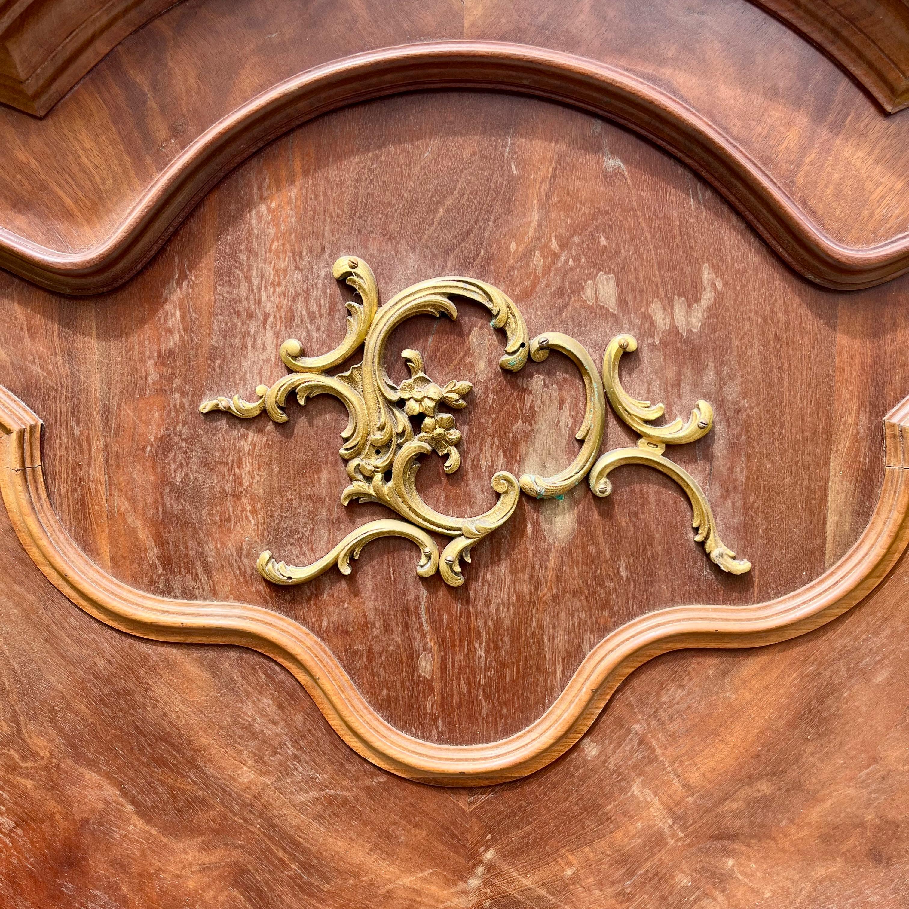 Antique Louis XV Style Bed with Gilt Accents - Queen Size, c. 1900 - SOLD