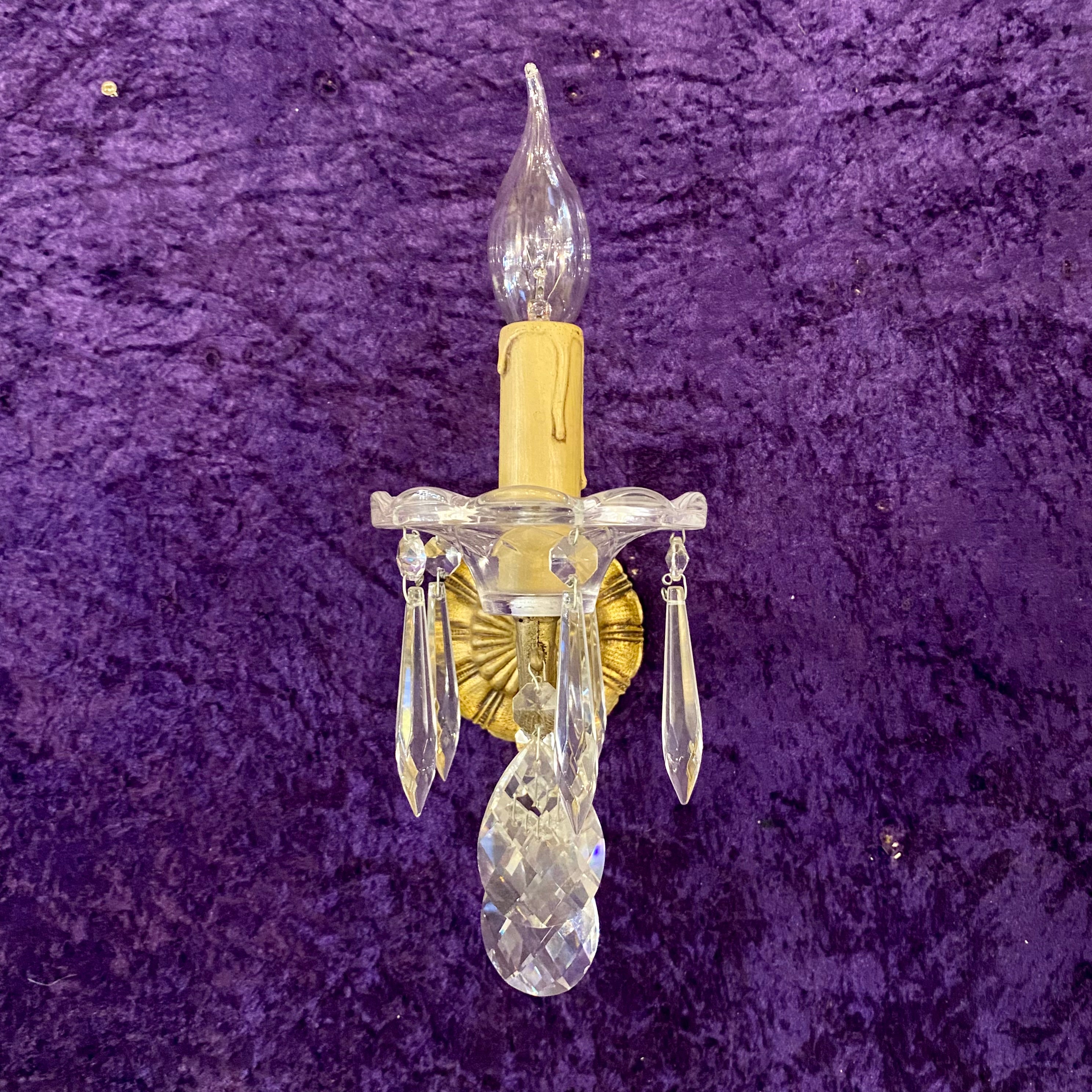 Single Crystal Brass Wall Sconce