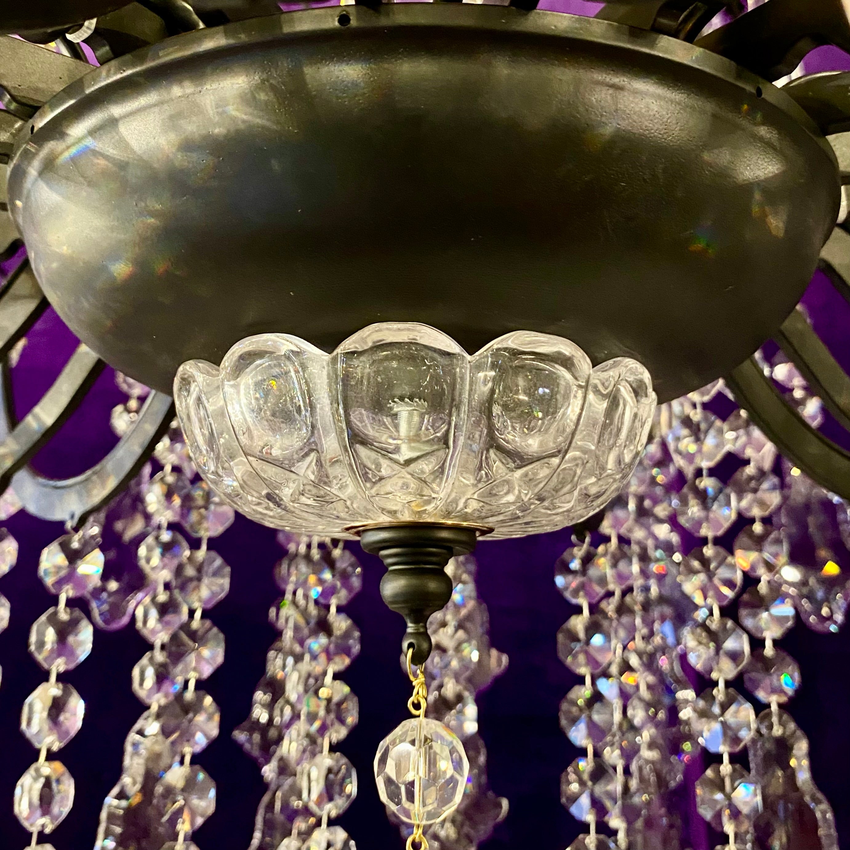 Extremely Large Matte Black Crystal Chandelier - SOLD