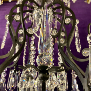 Extremely Large Matte Black Crystal Chandelier - SOLD