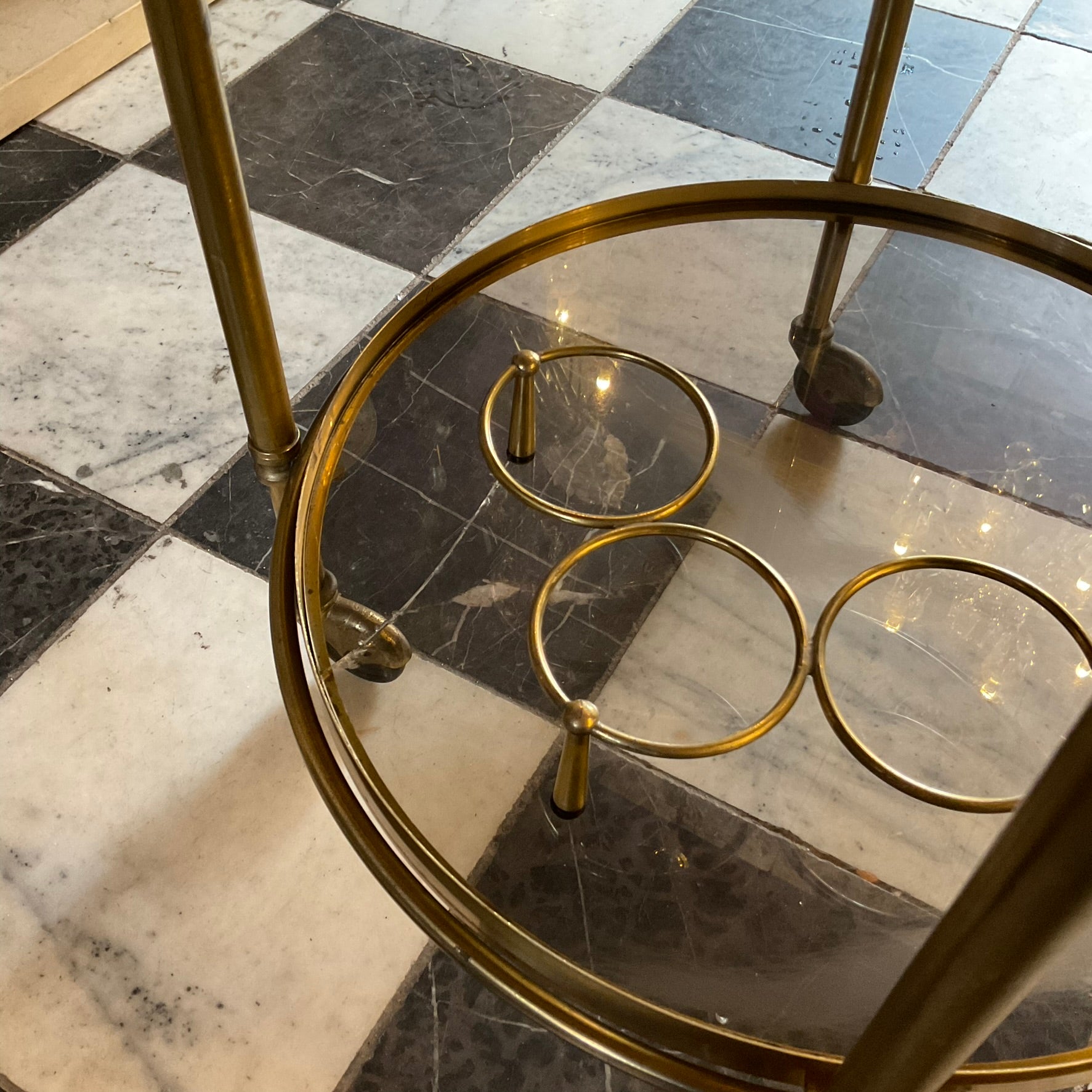 Vintage Brass Drinks Trolley - SOLD