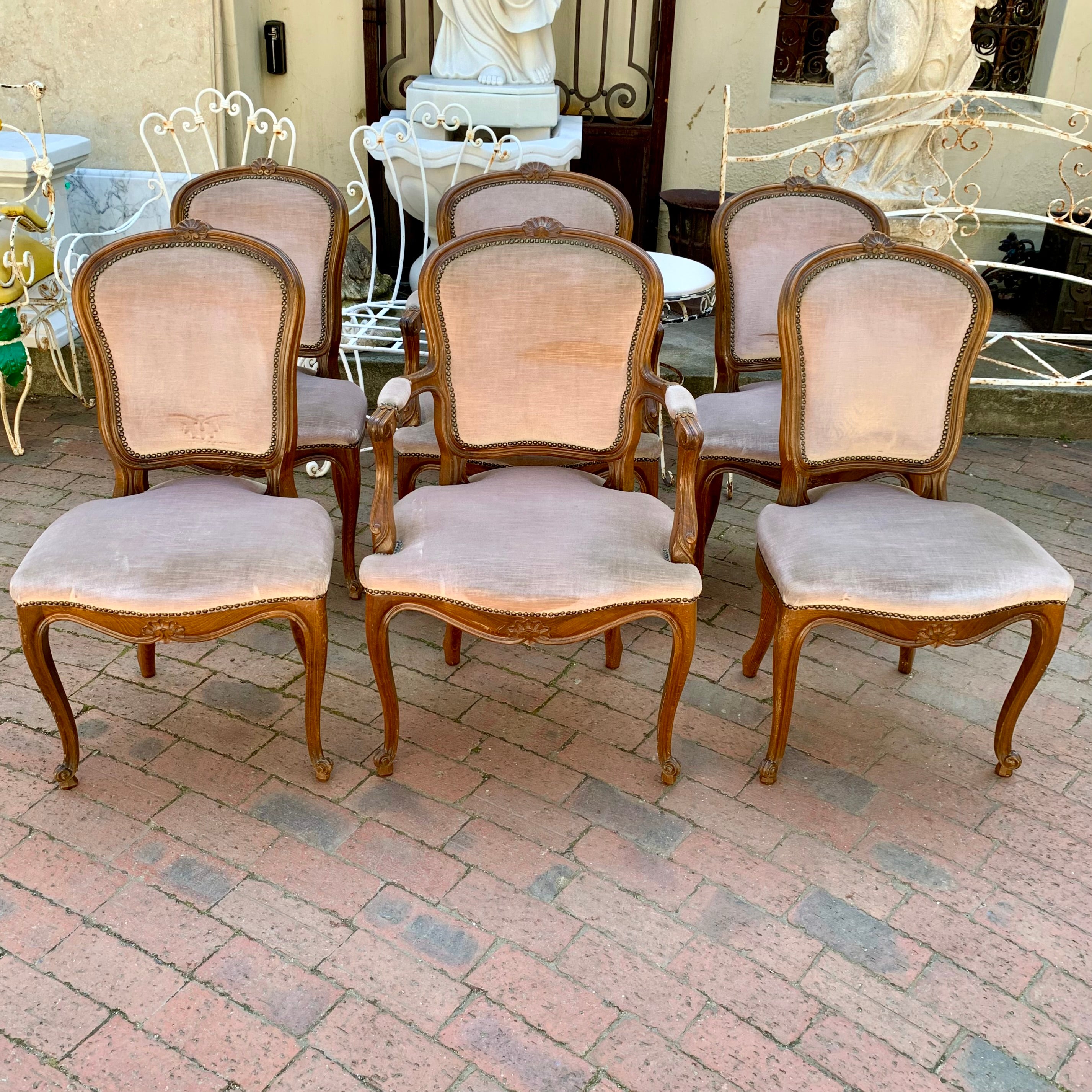 Antique Oak Dining Chair Set