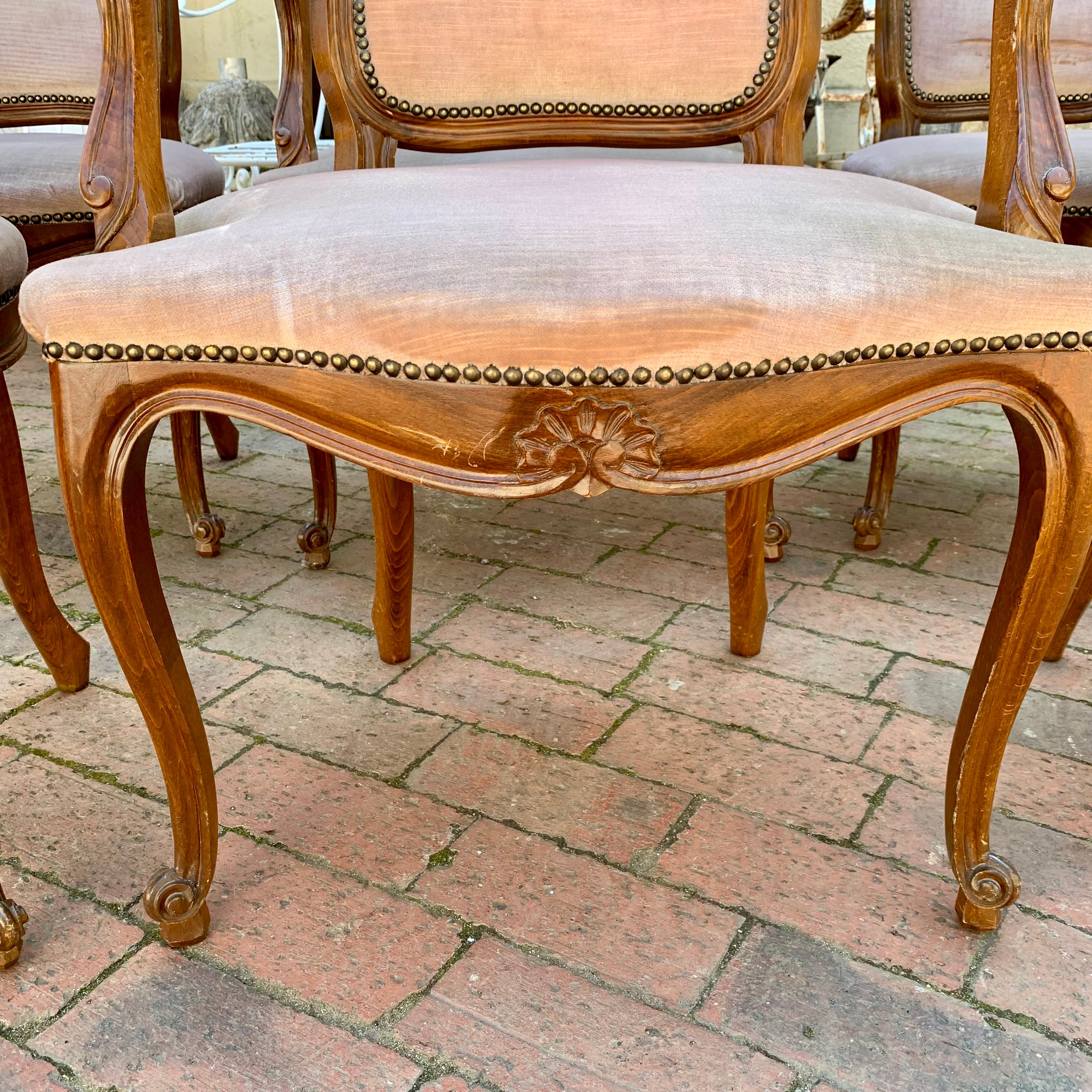 Antique Oak Dining Chair Set