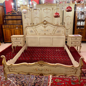 Antique Hand Painted & Gilt Italian Bedroom Set