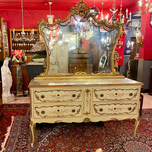 Antique Hand Painted & Gilt Italian Bedroom Set