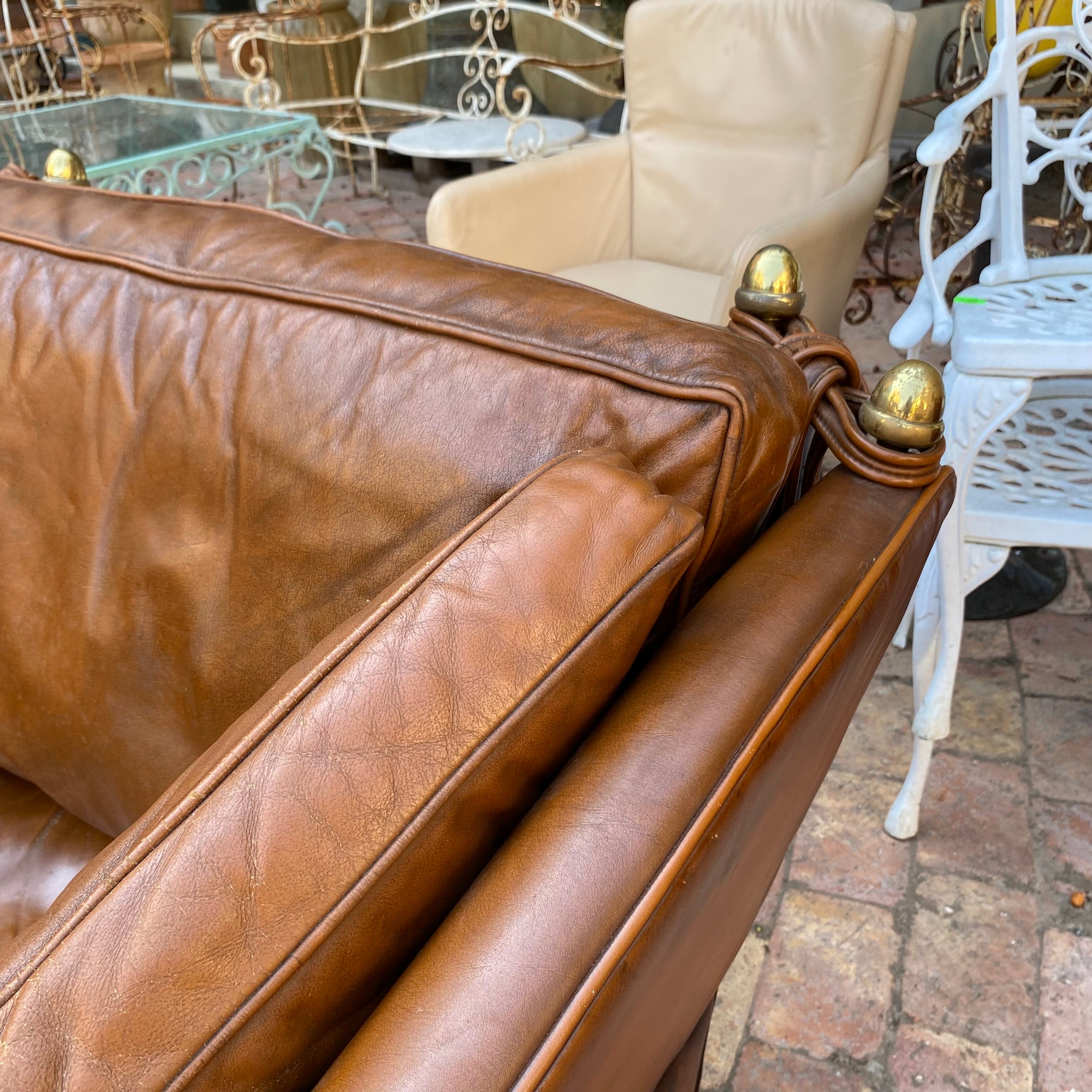 Vintage Knoll Leather Wingback Armchair - SOLD