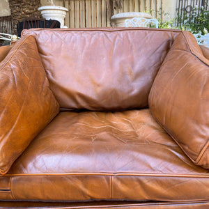 Vintage Knoll Leather Wingback Armchair