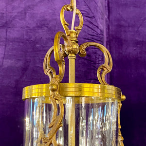 A Pair of Polished Brass Lanterns