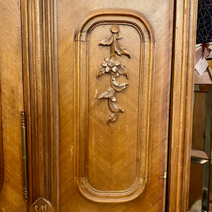 Antique Walnut Armoire with Mirror Front - SOLD