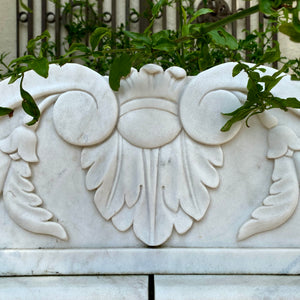 Gorgeous Hand Carved White Marble Bench - SOLD