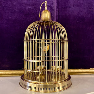 Vintage Polished Brass Bird Cage - SOLD