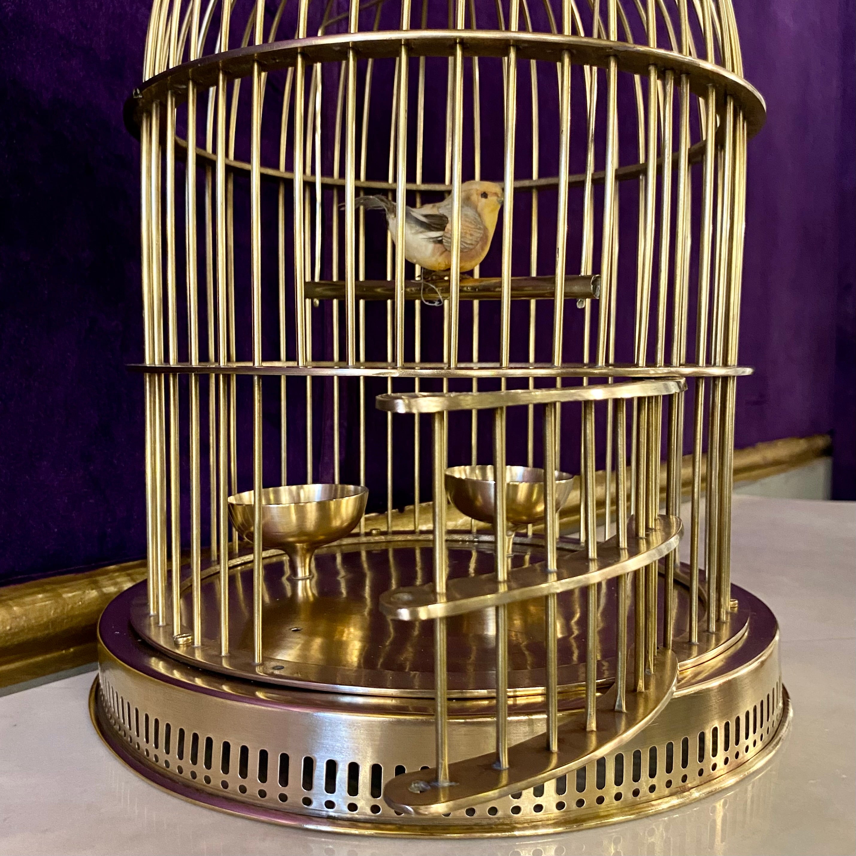 Vintage Polished Brass Bird Cage - SOLD