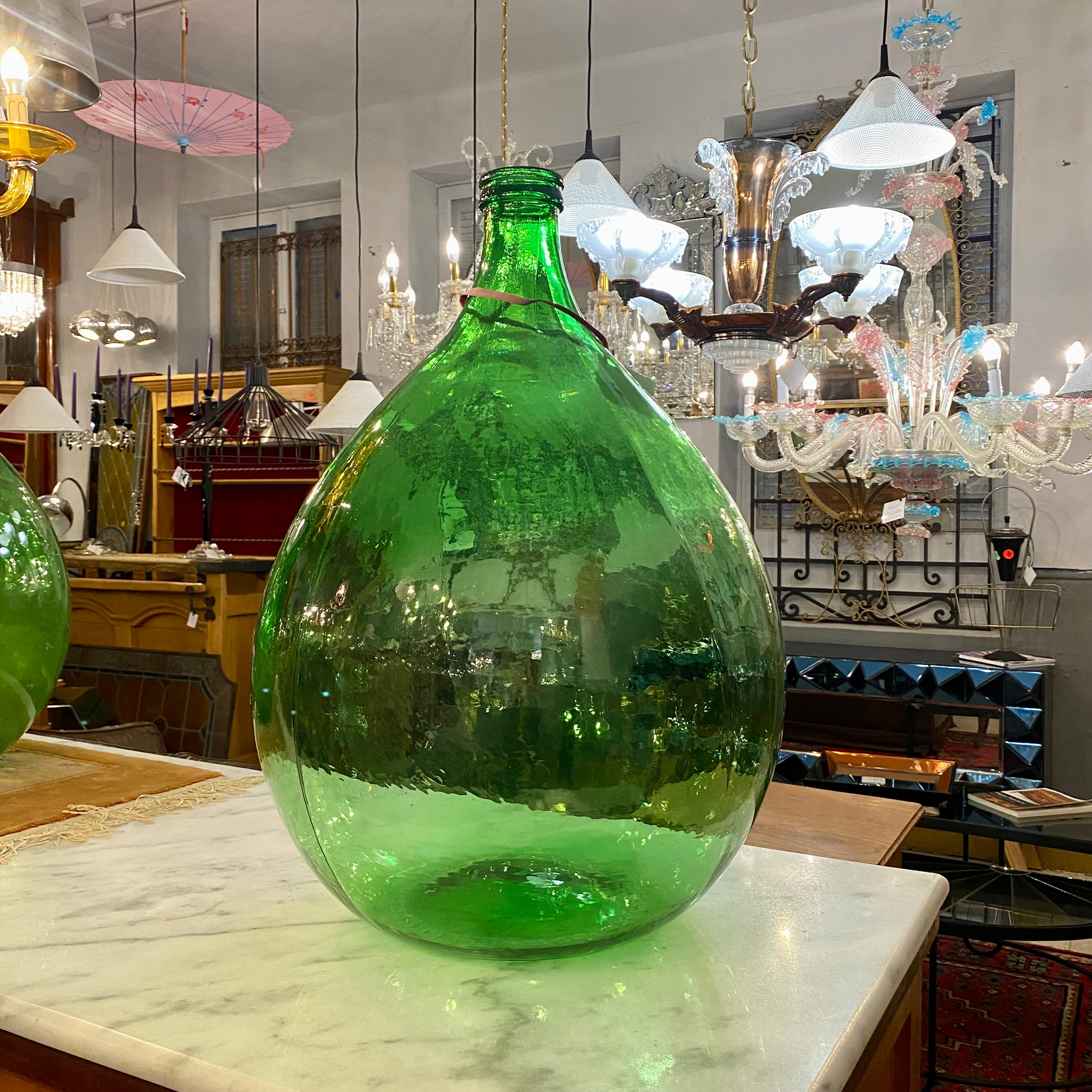 Vintage Green Demijohn Bottle - SOLD