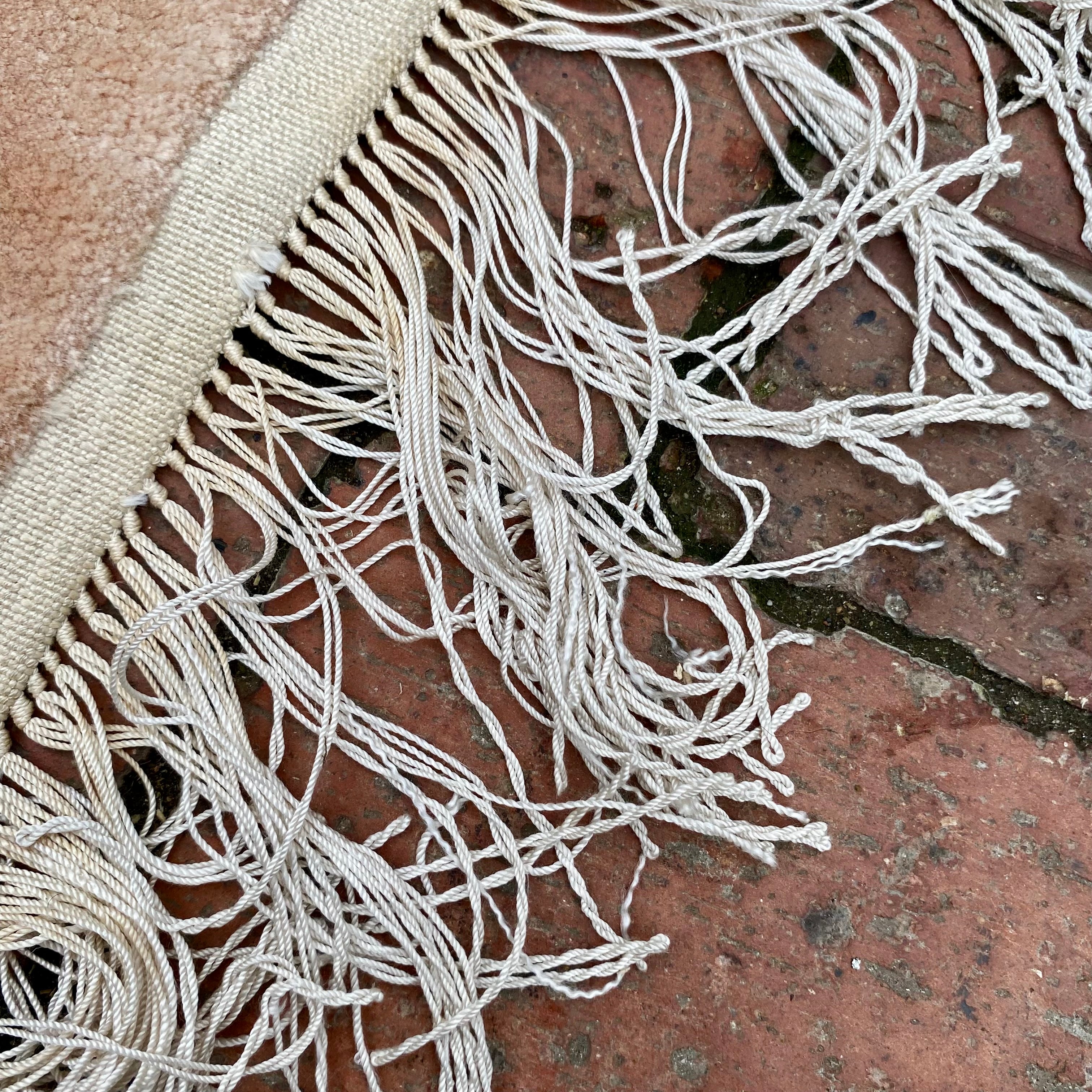 Large Vintage Muted Tone Carpet with Floral Detail