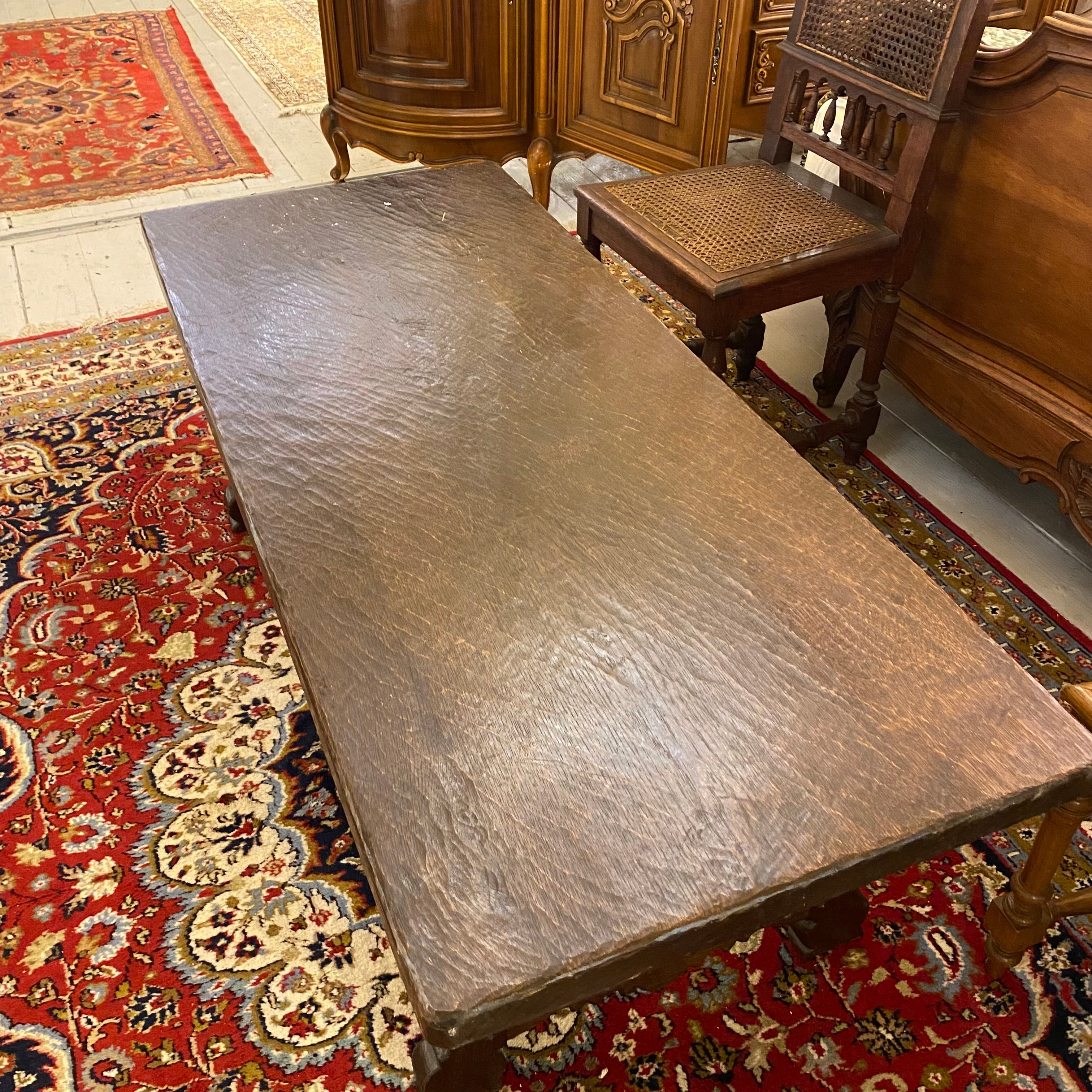 Large Antique Oak Coffee Table