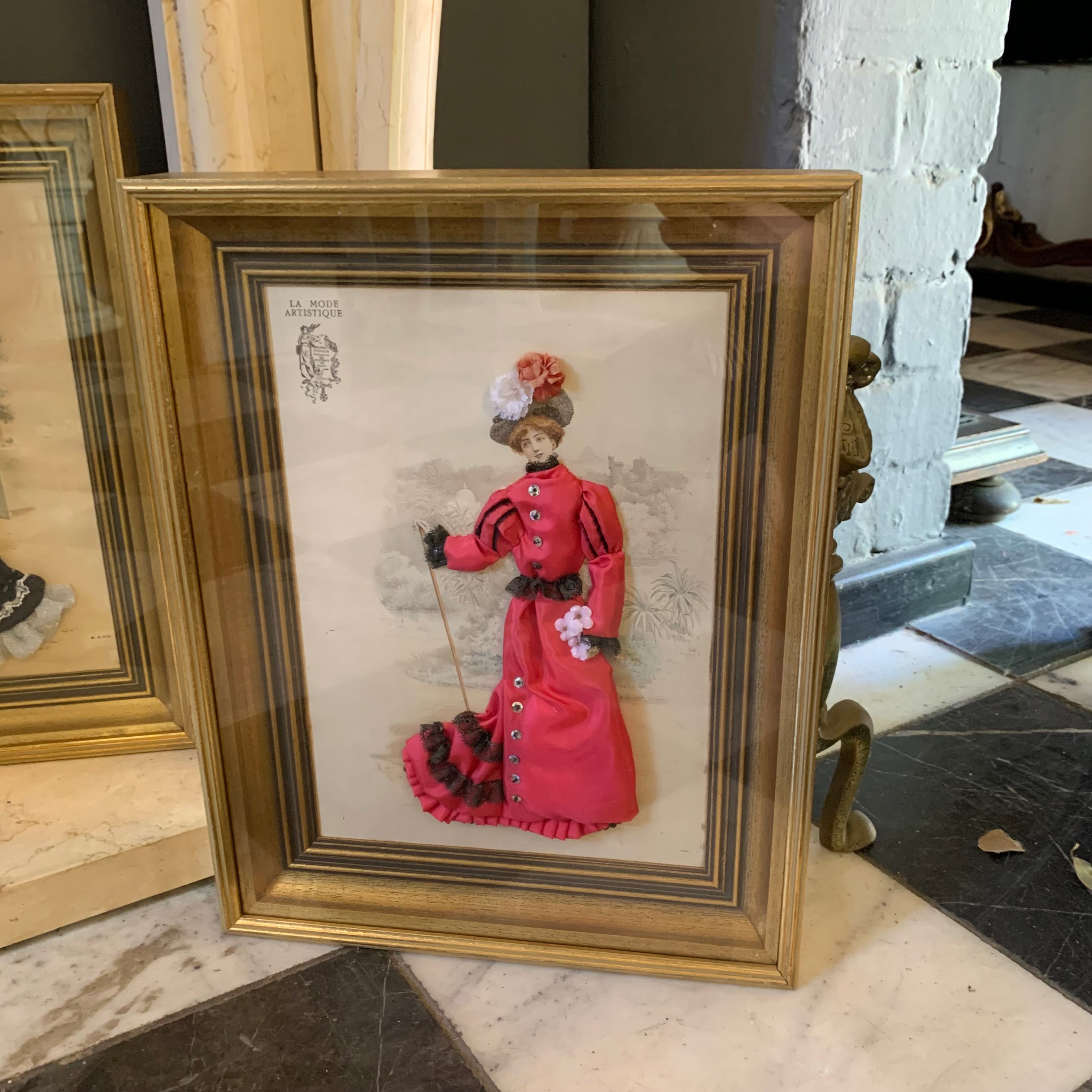 Vintage Framed Victorian Fashion Artworks